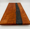 Handcrafted Live Edge Cherry with Epoxy River (Black) Board