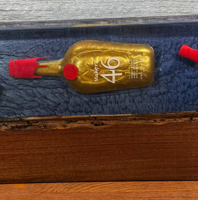 Handcrafted Maker's Mark Bourbon Bottle Epoxy Charcuterie Board
