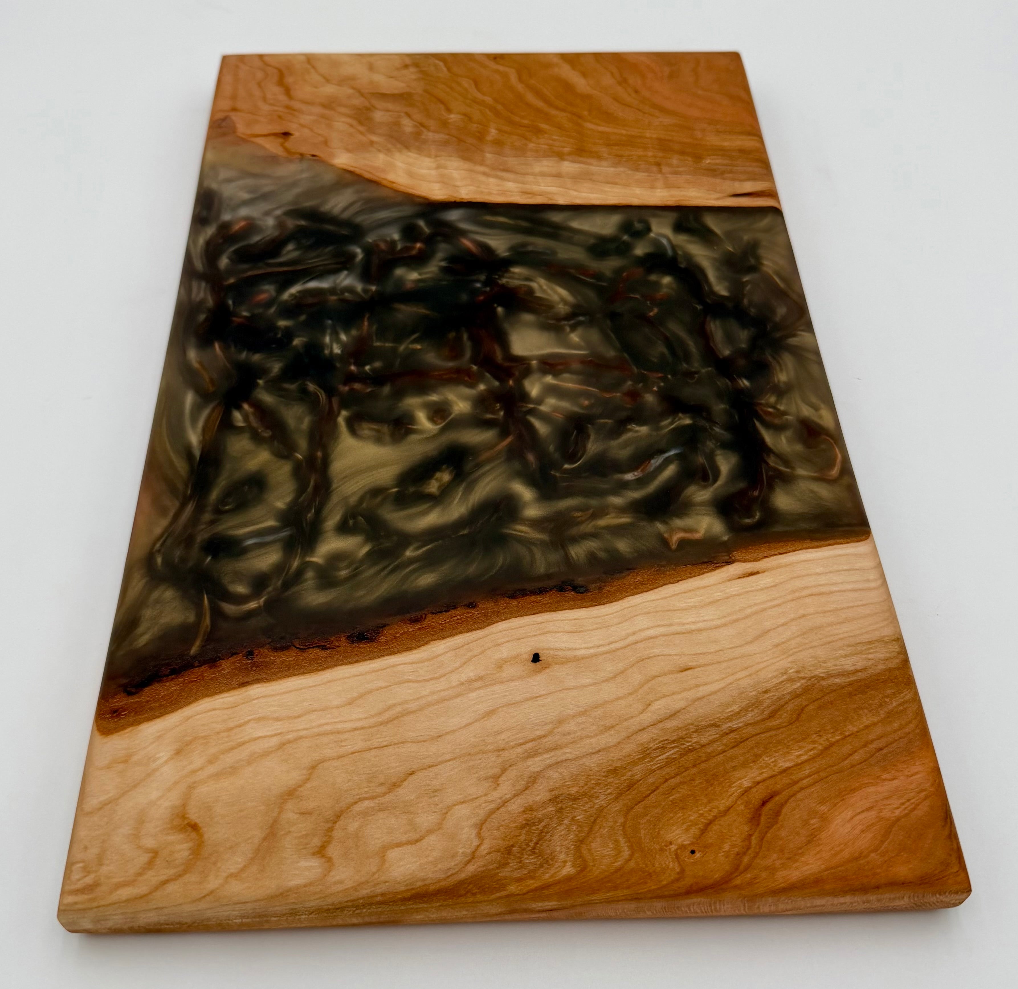 Handcrafted Cherry & Smoky Swirl Live Edge Charcuterie Board