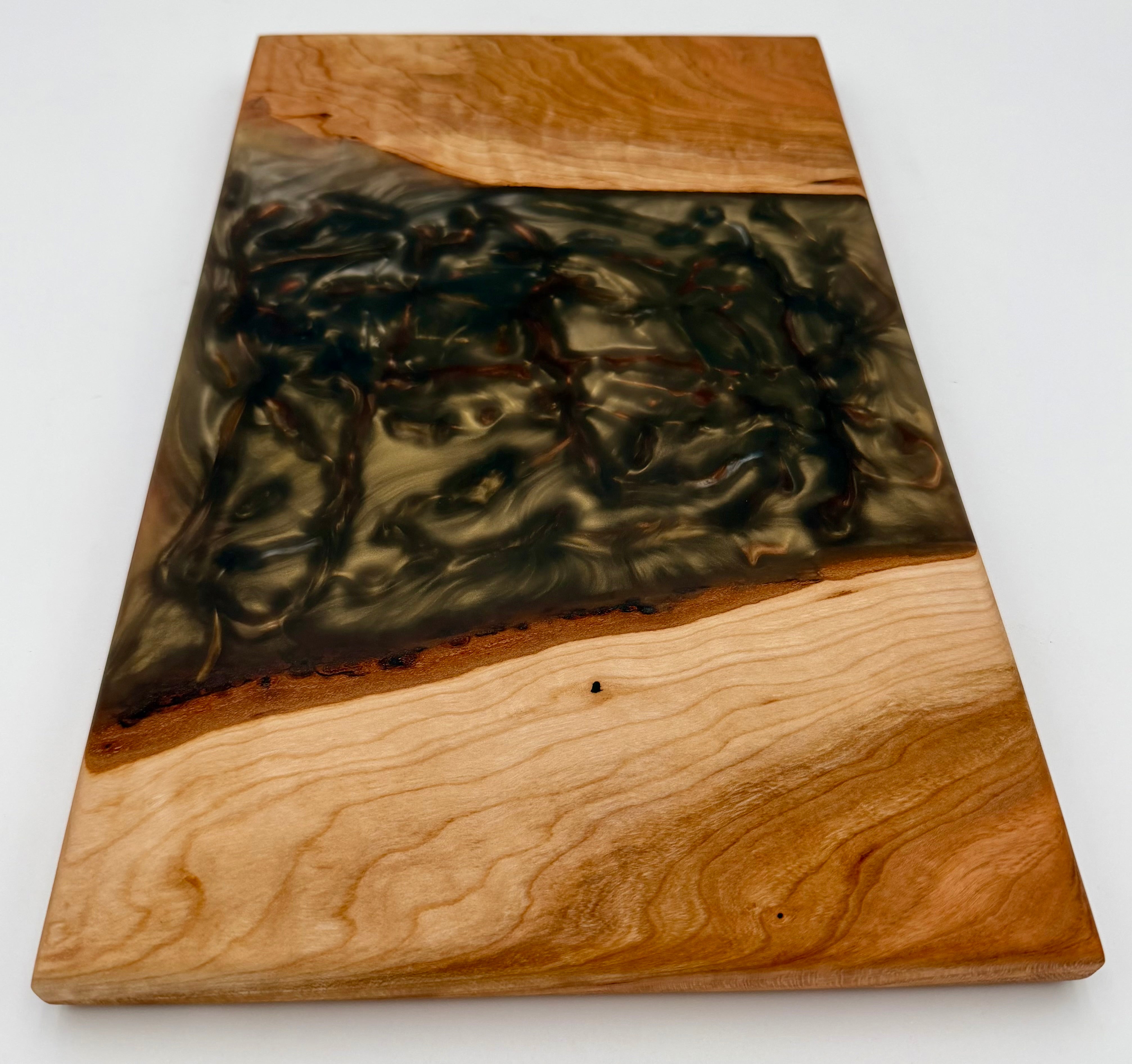Handcrafted Cherry & Smoky Swirl Live Edge Charcuterie Board