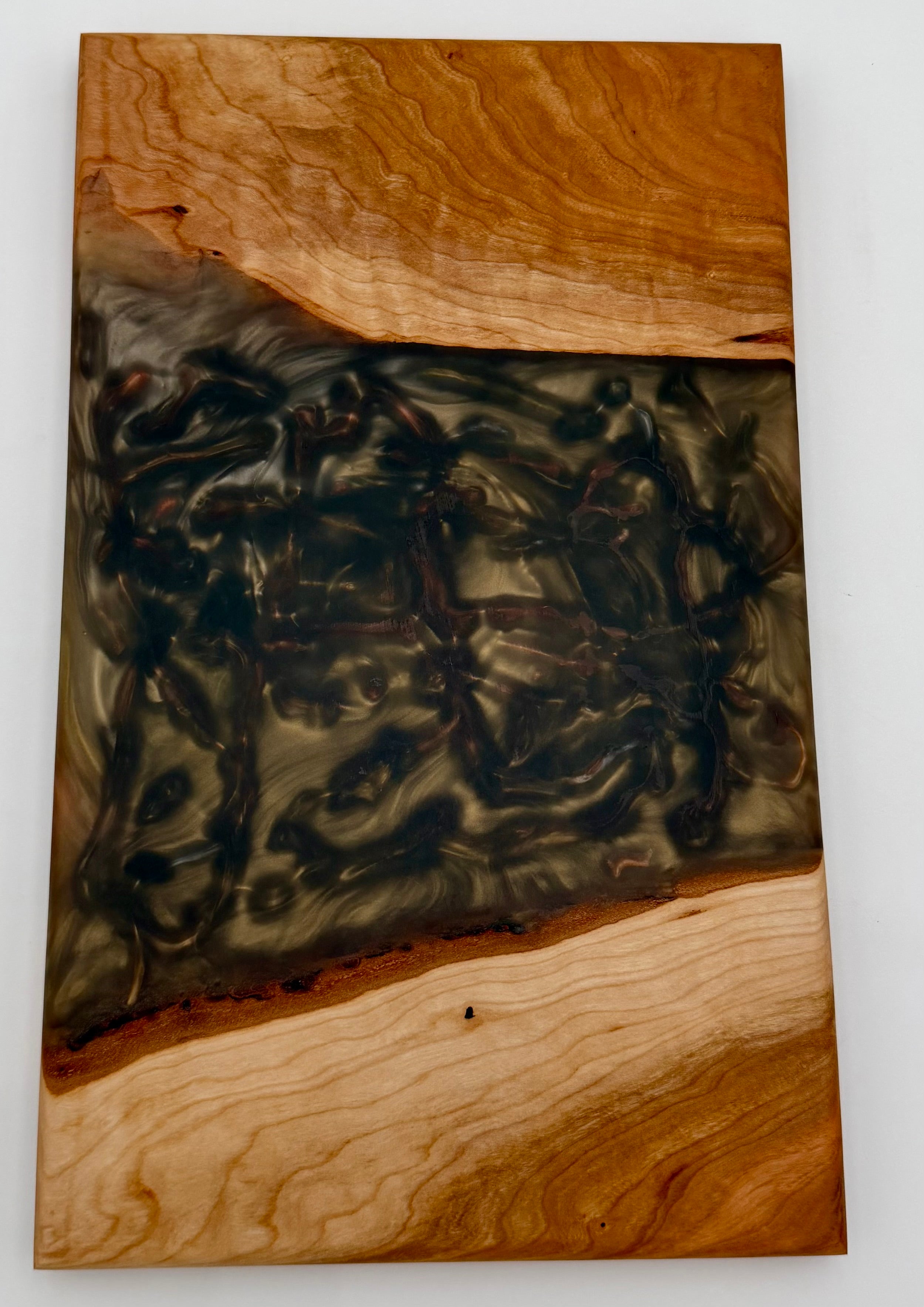 Handcrafted Cherry & Smoky Swirl Live Edge Charcuterie Board