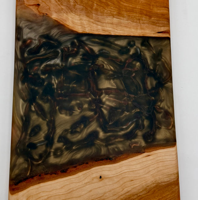 Handcrafted Cherry & Smoky Swirl Live Edge Charcuterie Board