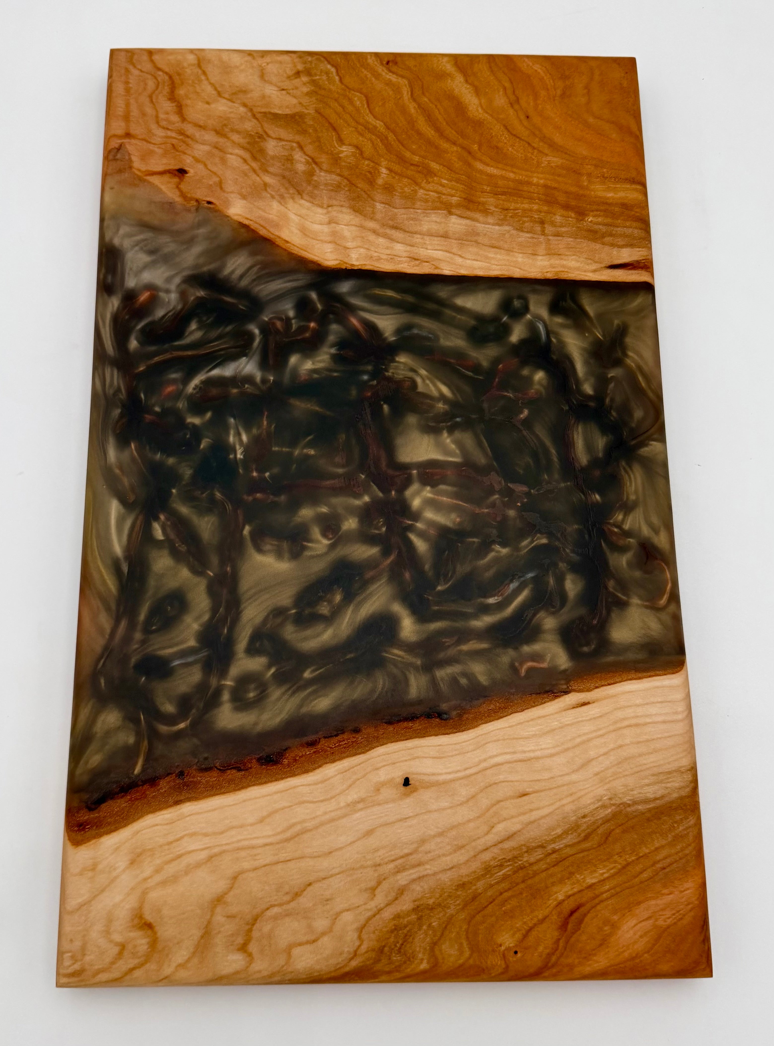 Handcrafted Cherry & Smoky Swirl Live Edge Charcuterie Board