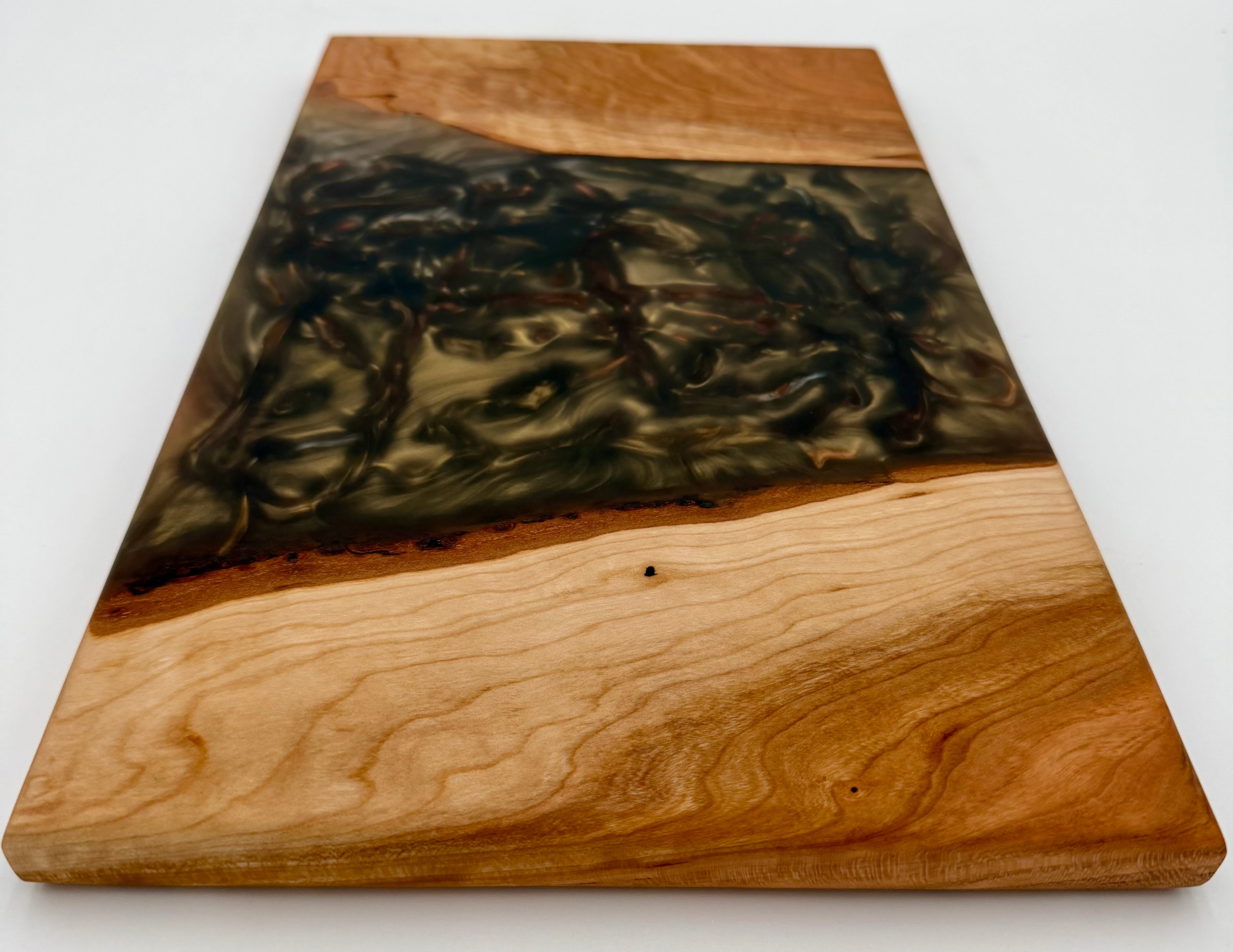 Handcrafted Cherry & Smoky Swirl Live Edge Charcuterie Board
