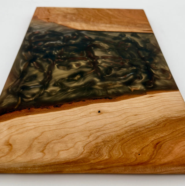 Handcrafted Cherry & Smoky Swirl Live Edge Charcuterie Board