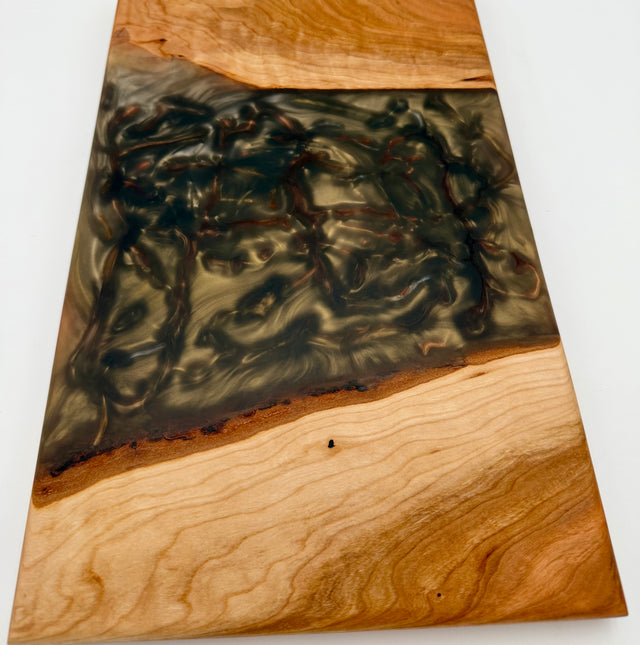 Handcrafted Cherry & Smoky Swirl Live Edge Charcuterie Board