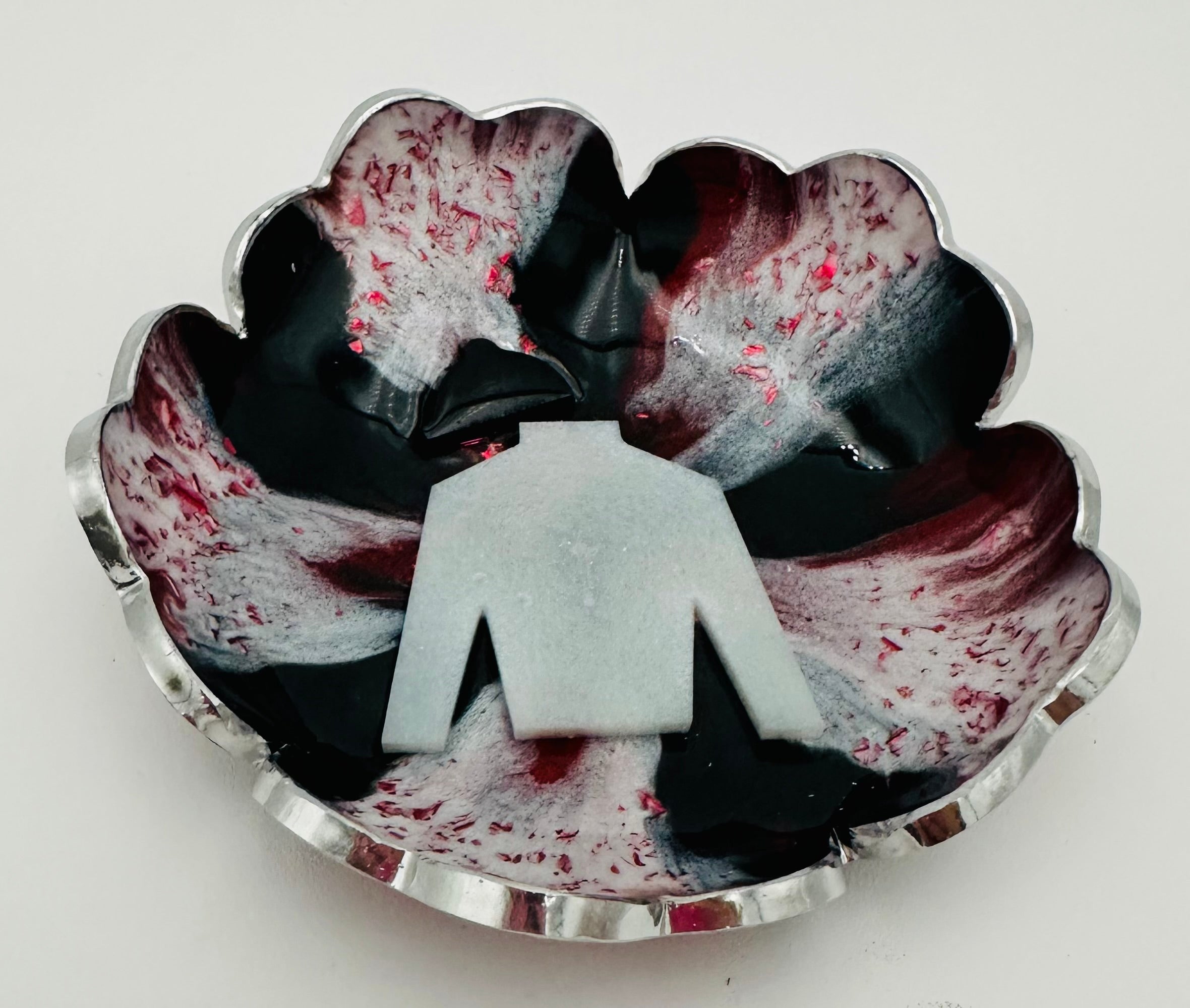 Small ResinFlower Bowl -Trimmed in Gold, Bronze, or Silver