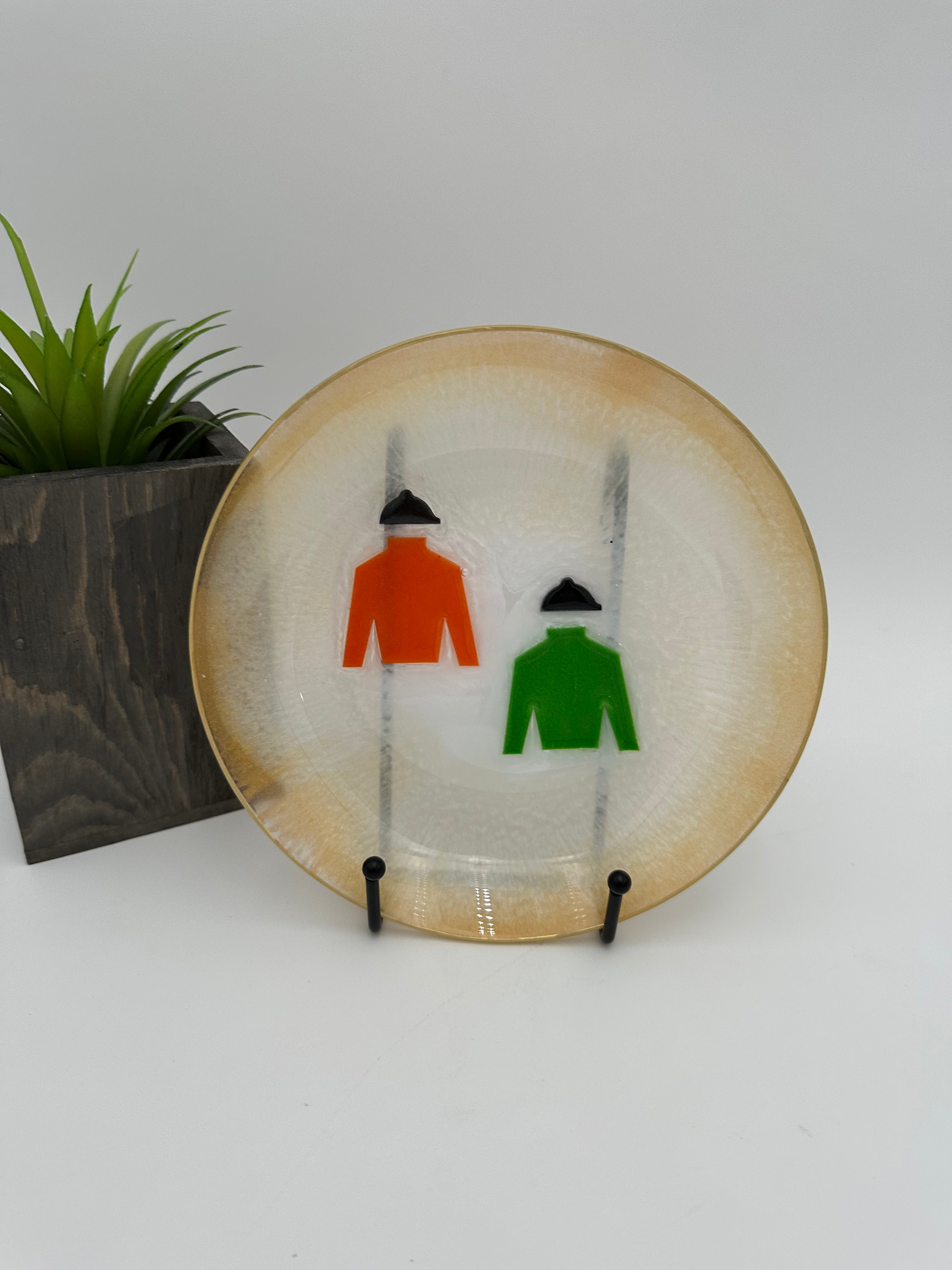Handcrafted Resin Art Bowl - Featuring Equestrian Themed Inlays -Large