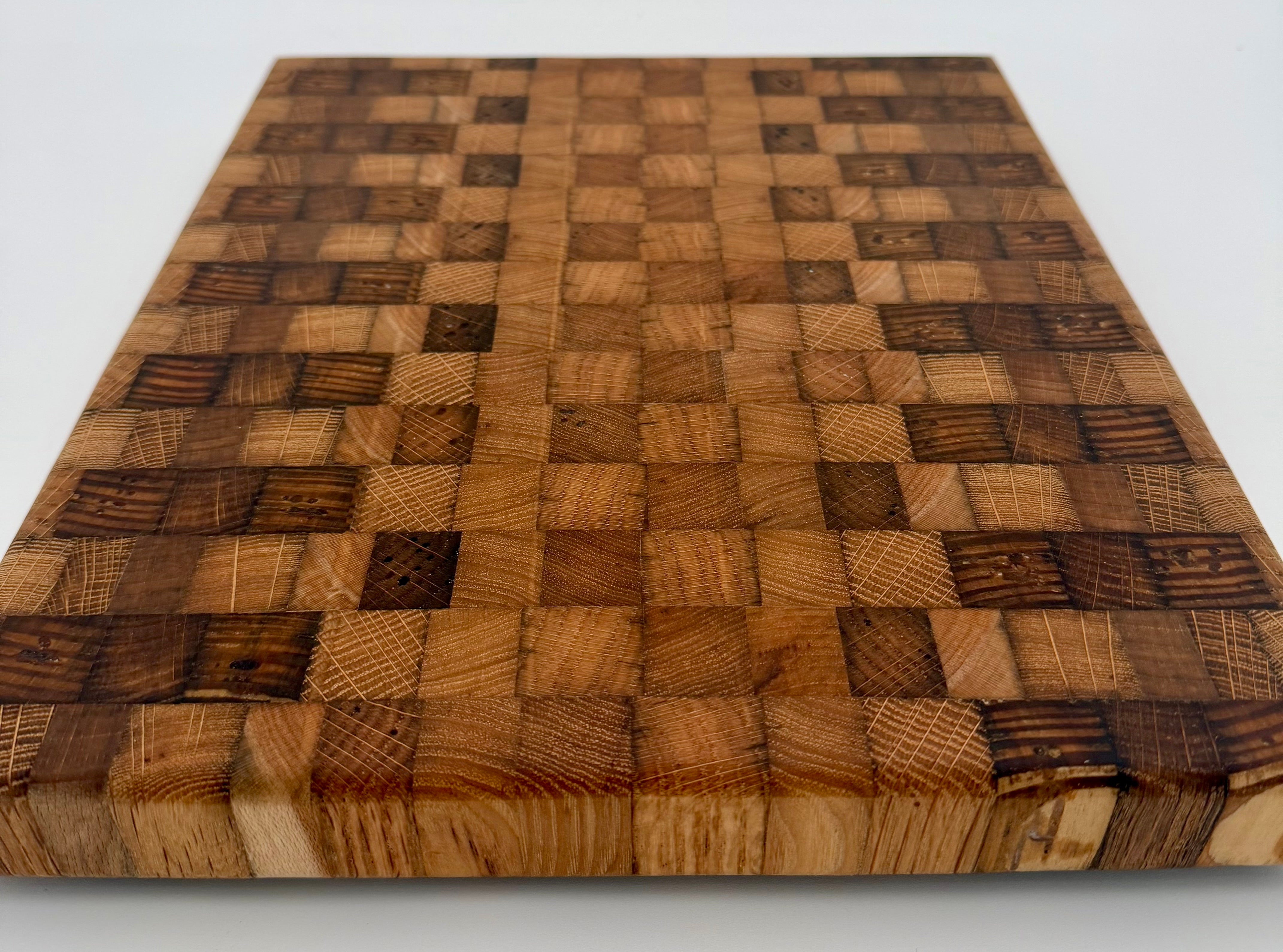 Handcrafted Mosaic End-Grain Hardwood Cutting Board & Serving Tray