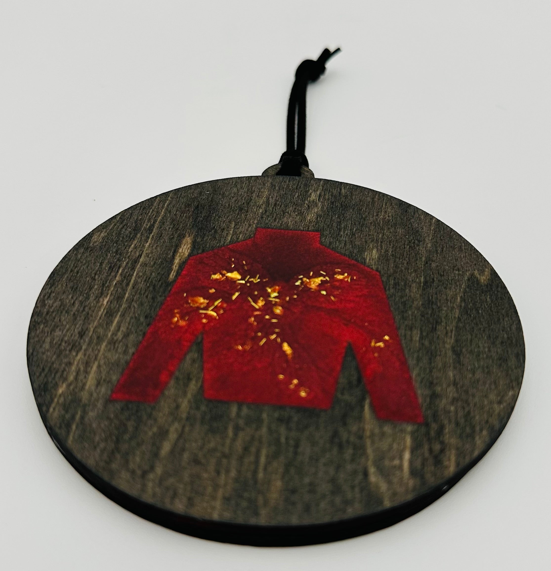 Handmade Resin and Wood Jockey Silk Ornament
