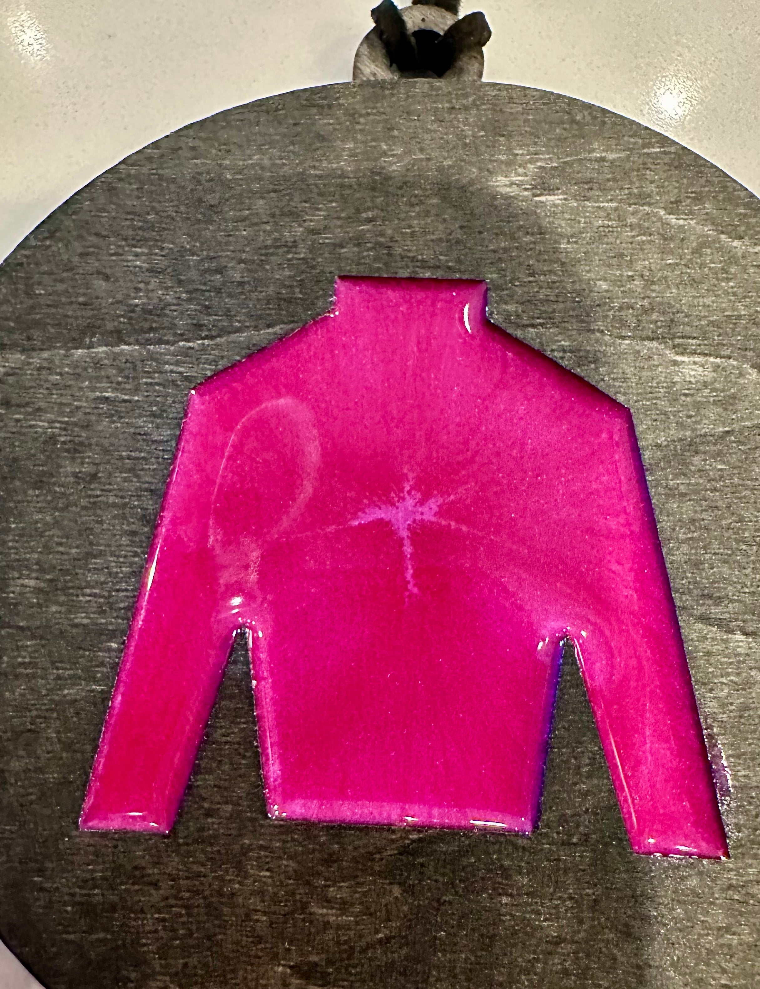 Handmade Resin and Wood Jockey Silk Ornament