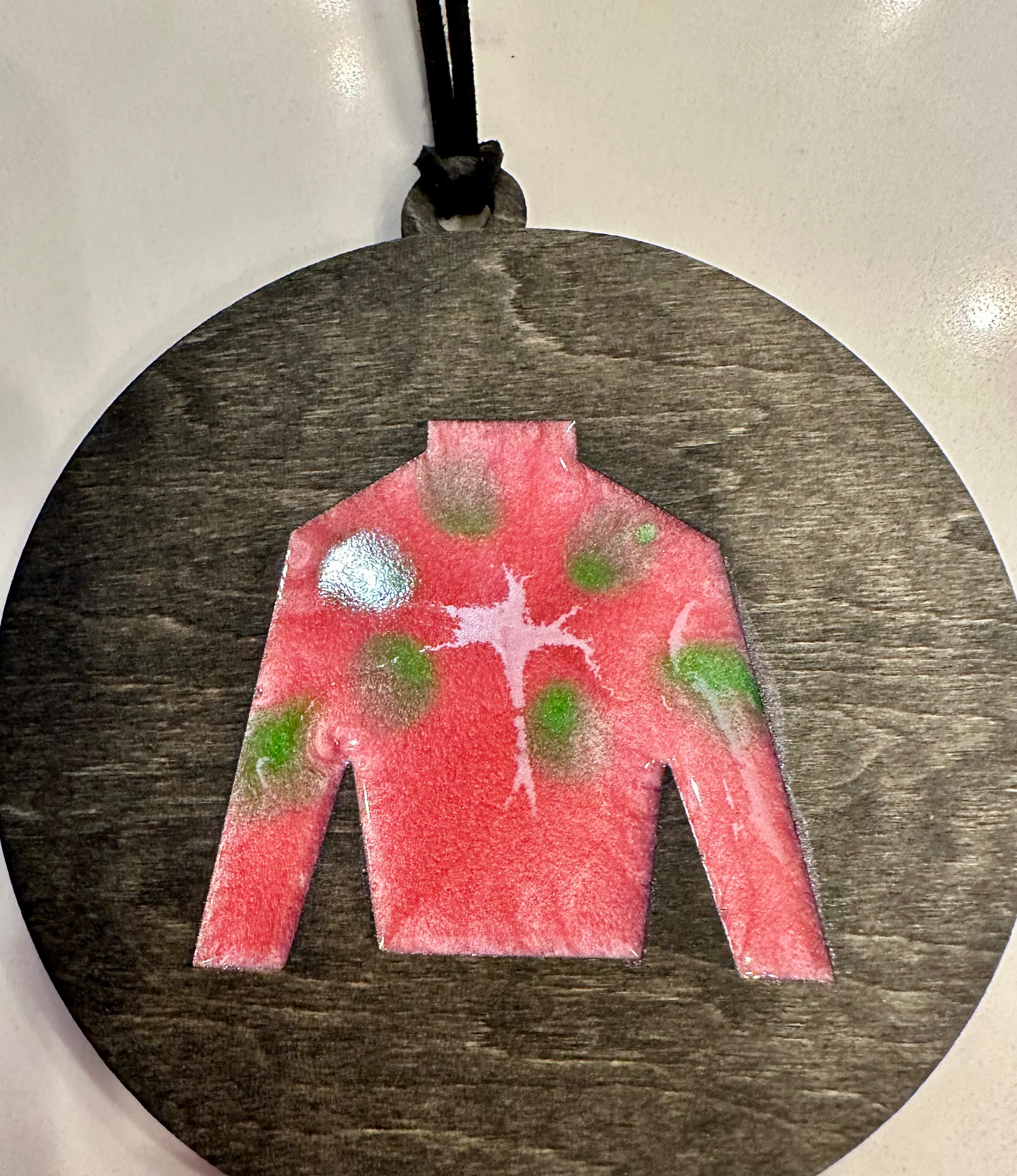 Handmade Resin and Wood Jockey Silk Ornament