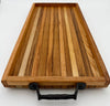 Handcrafted Wooden Serving Tray & Charcuterie Board with Handles and Raised Edge