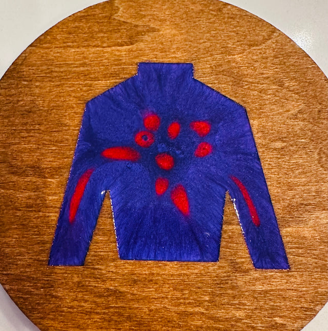 Handmade Resin and Wood Jockey Silk Ornament