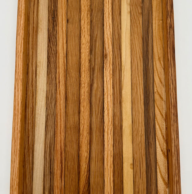 Handcrafted Wooden Serving Tray & Charcuterie Board with Handles and Raised Edge