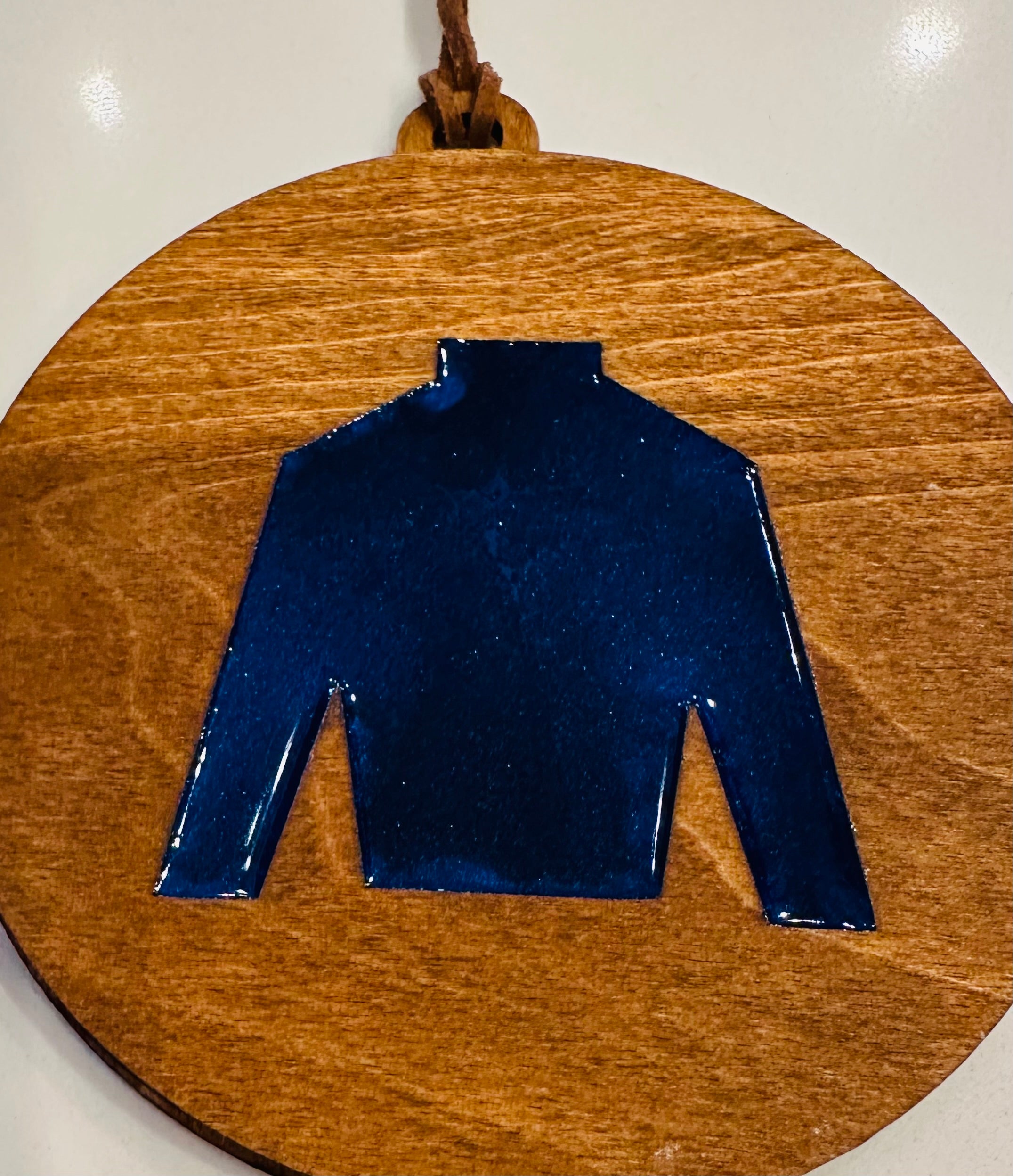 Handmade Resin and Wood Jockey Silk Ornament