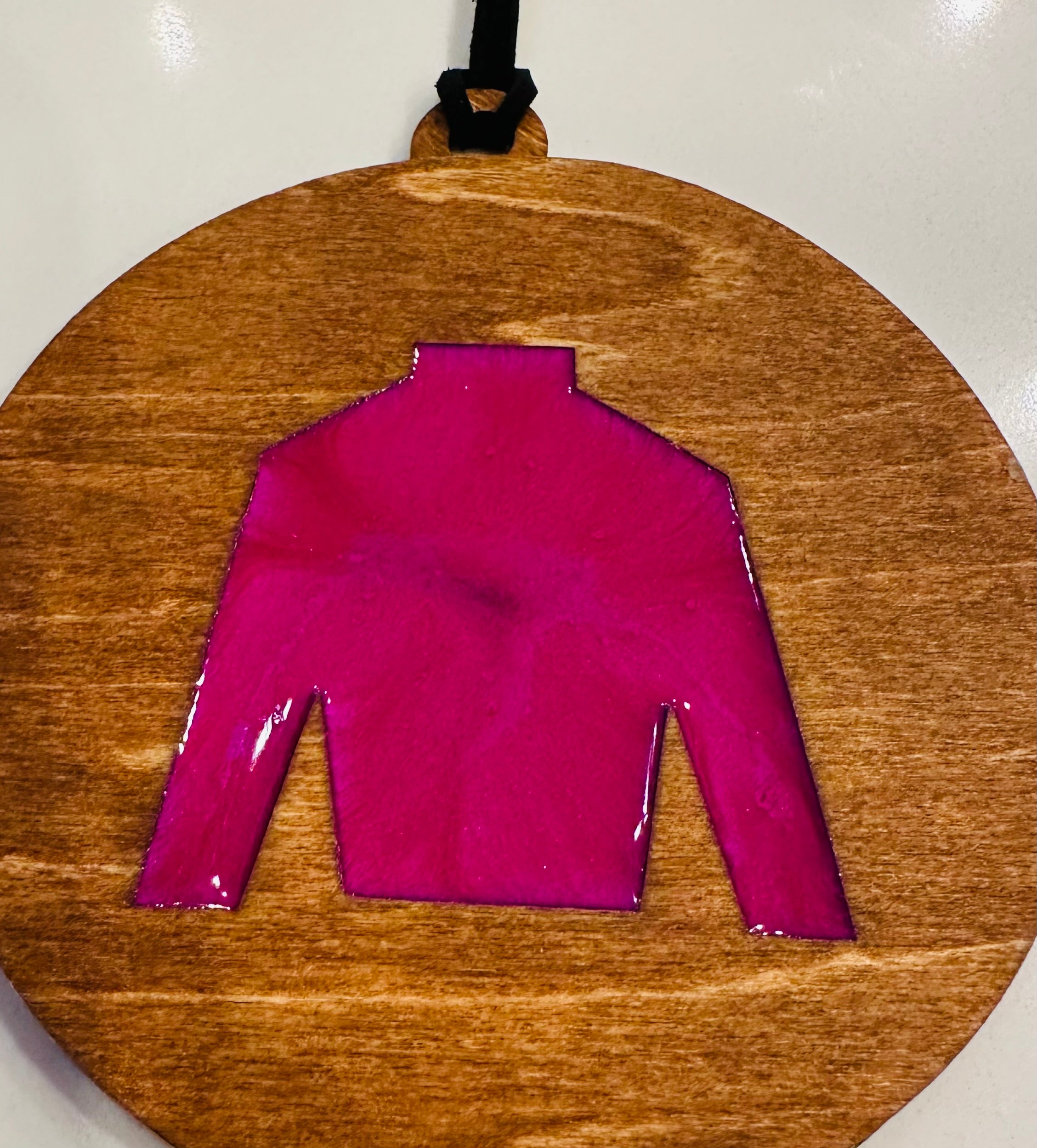 Handmade Resin and Wood Jockey Silk Ornament