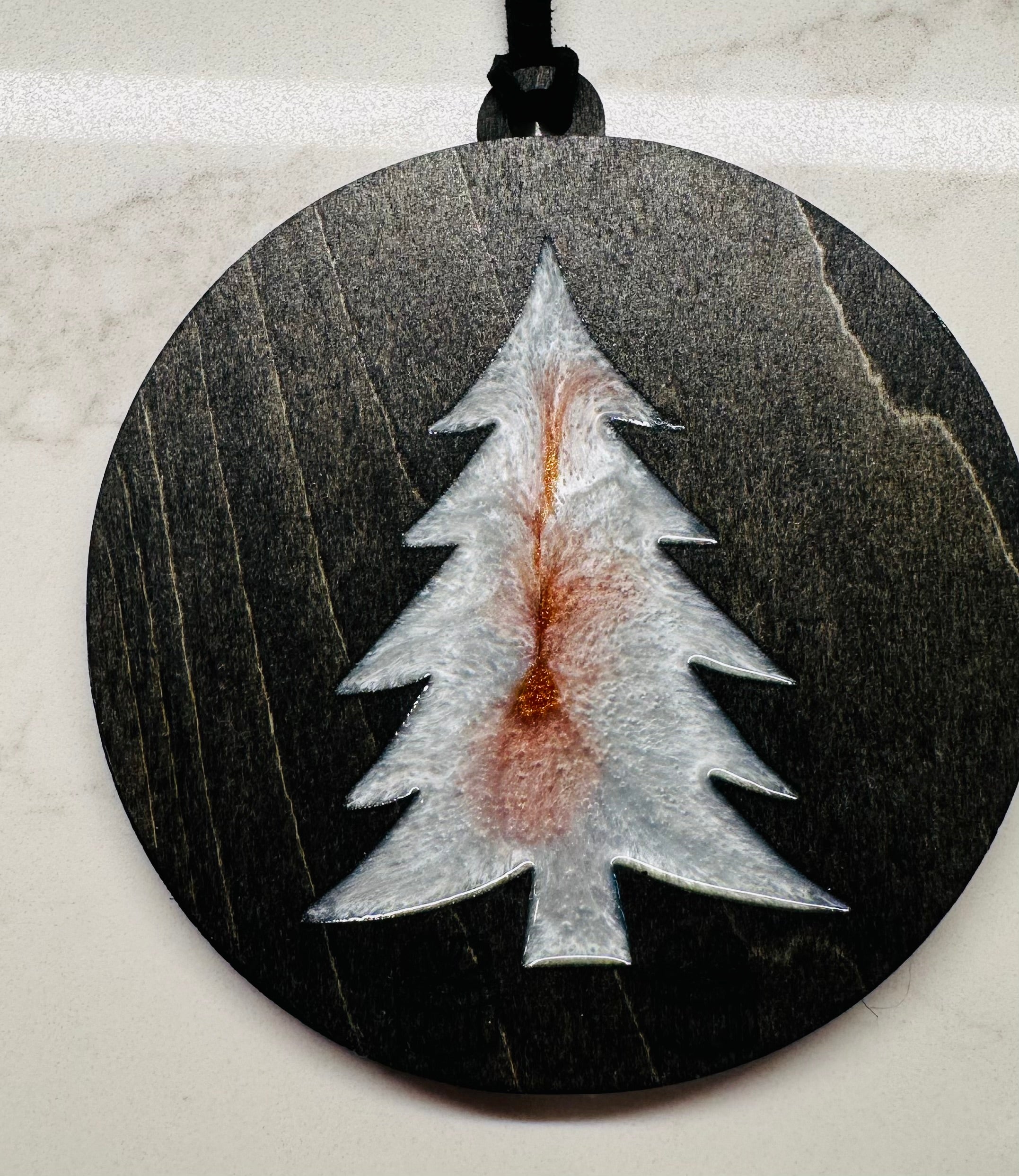 Handmade Resin and Wood Tree Ornaments