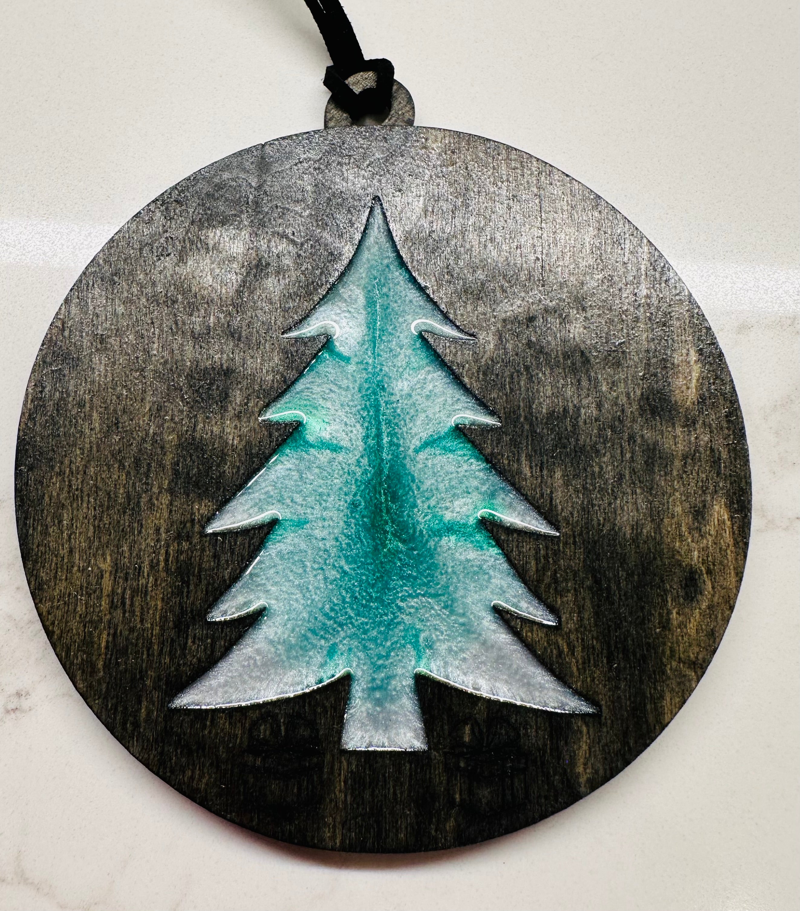 Handmade Resin and Wood Tree Ornaments