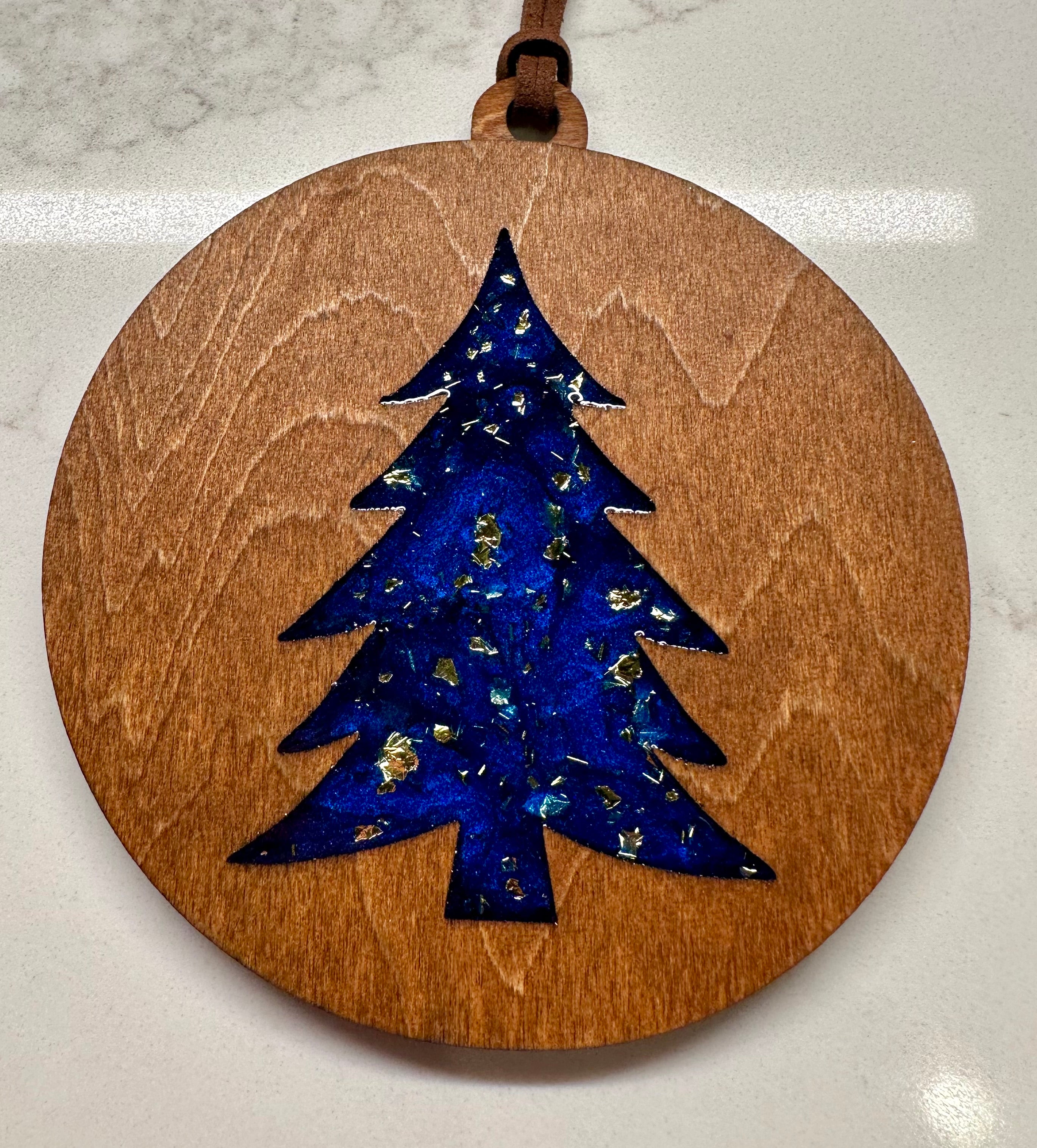 Handmade Resin and Wood Tree Ornaments