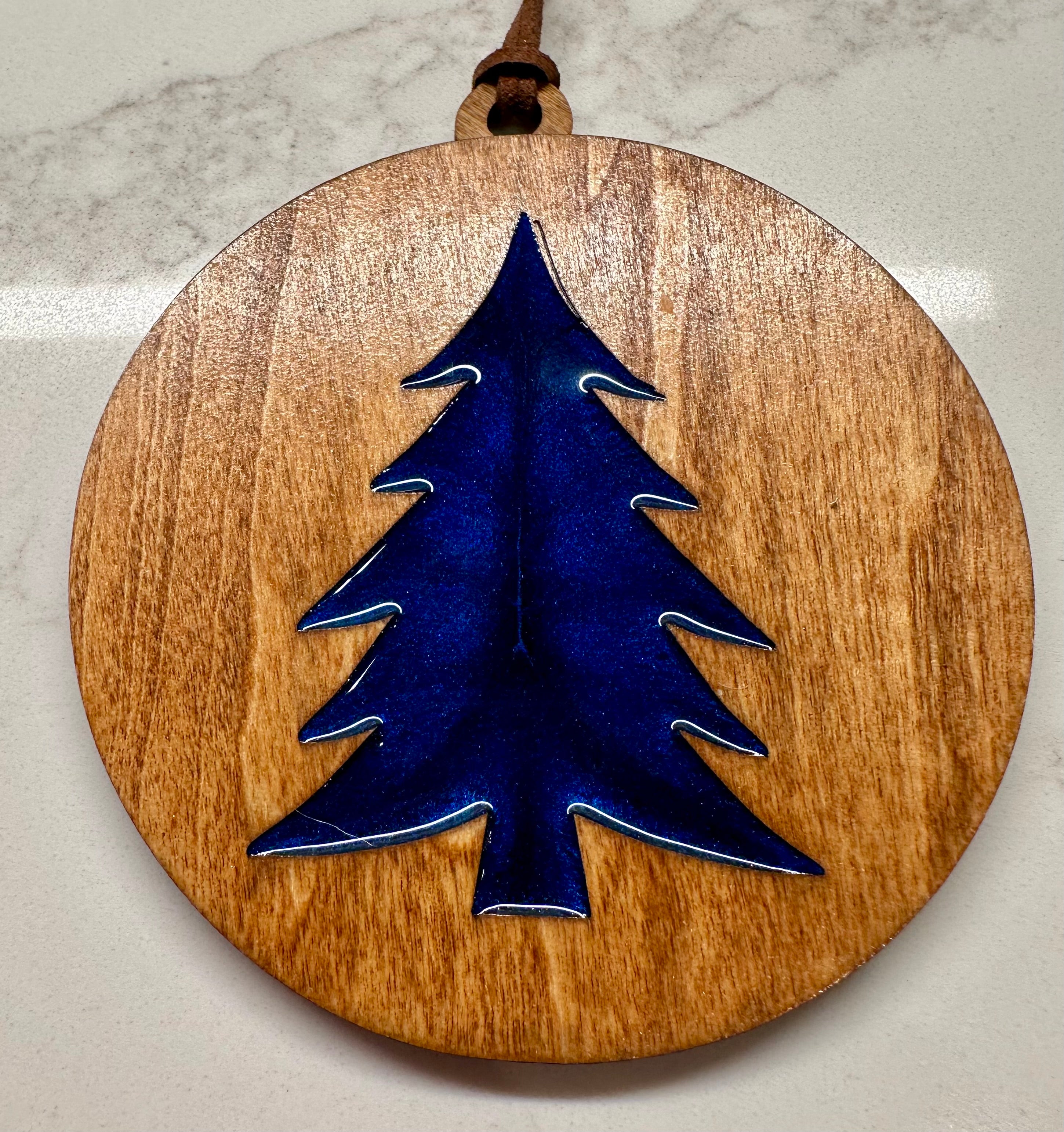 Handmade Resin and Wood Tree Ornaments
