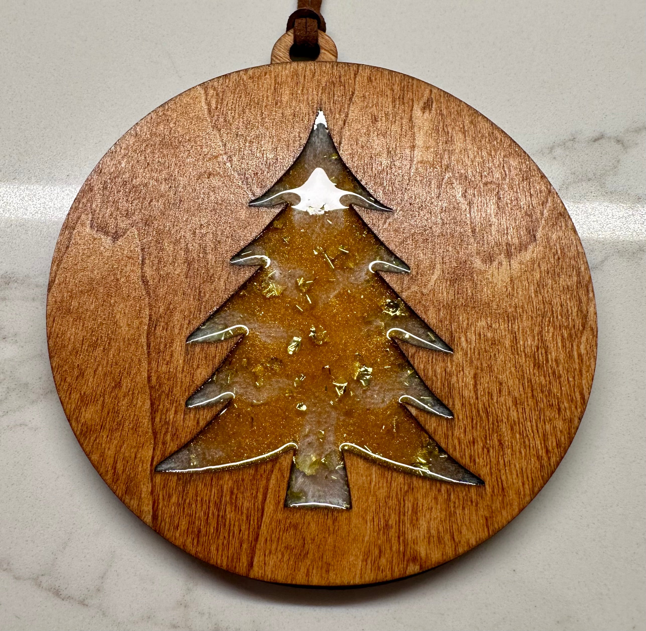 Handmade Resin and Wood Tree Ornaments