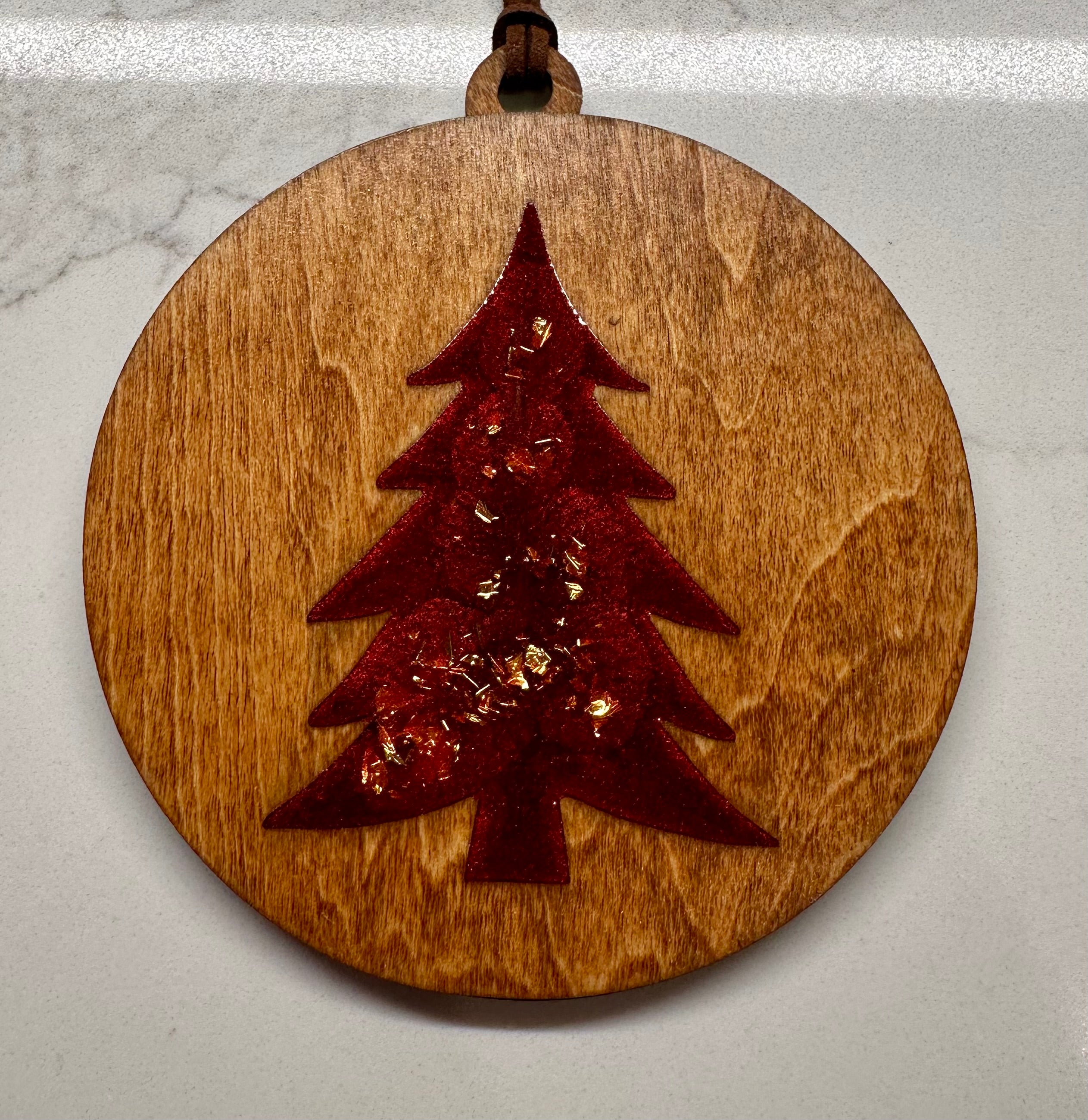Handmade Resin and Wood Tree Ornaments