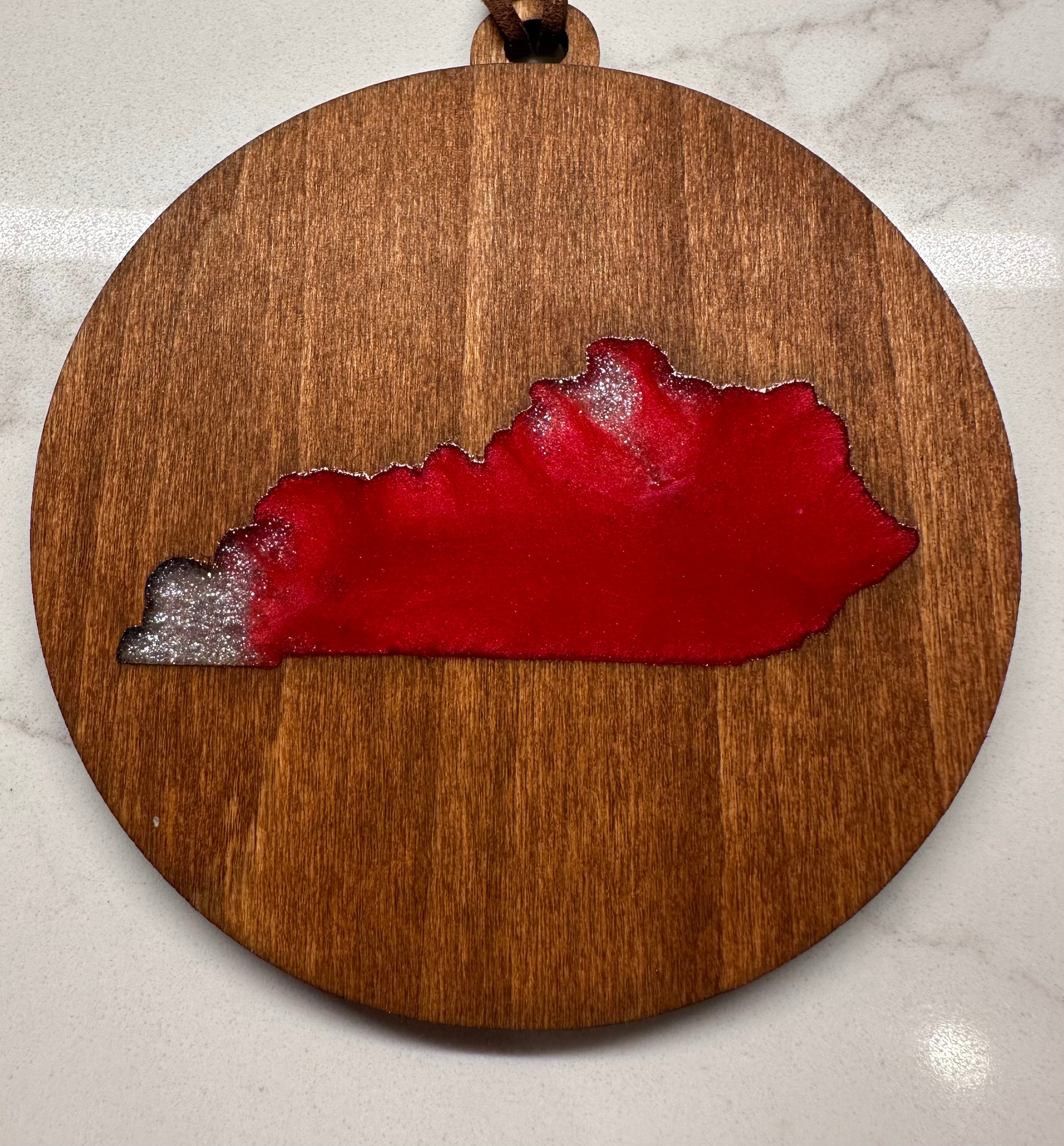 Handmade Wood and Resin Kentucky Ornament