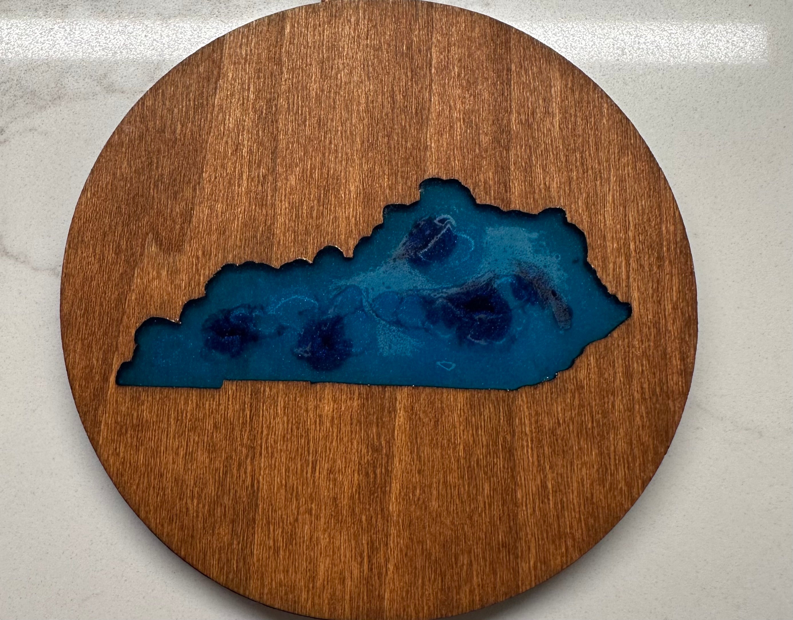 Handmade Wood and Resin Kentucky Ornament