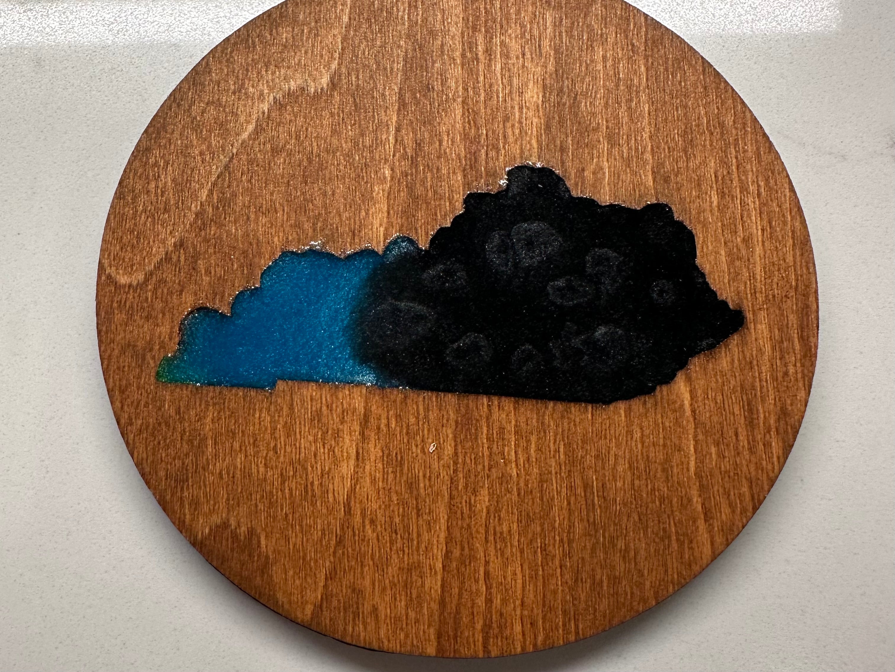 Handmade Wood and Resin Kentucky Ornament