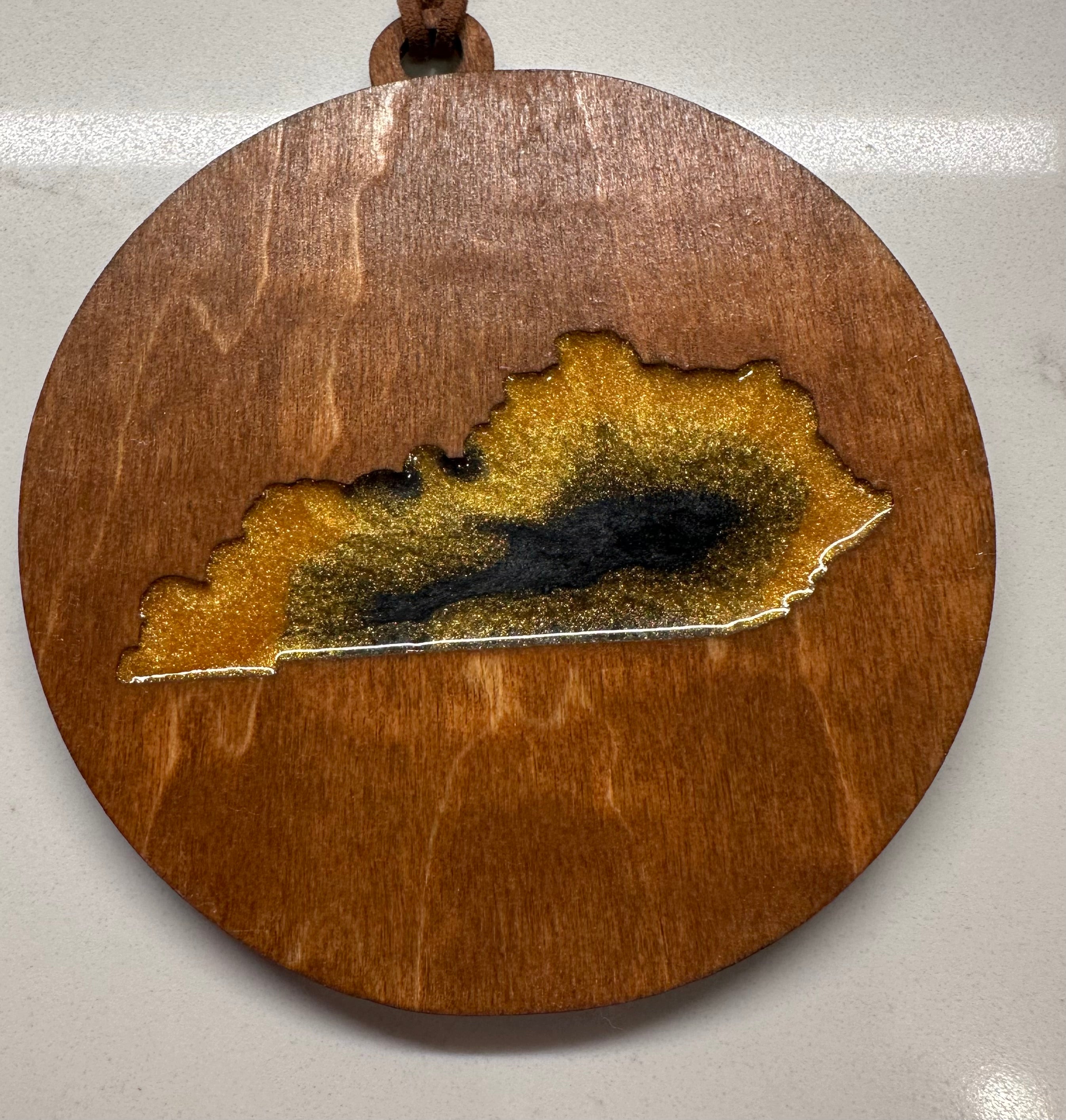 Handmade Wood and Resin Kentucky Ornament