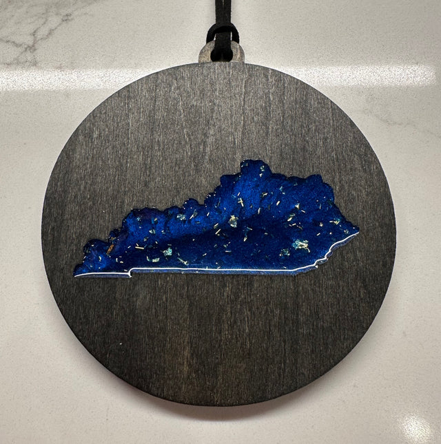 Handmade Wood and Resin Kentucky Ornament