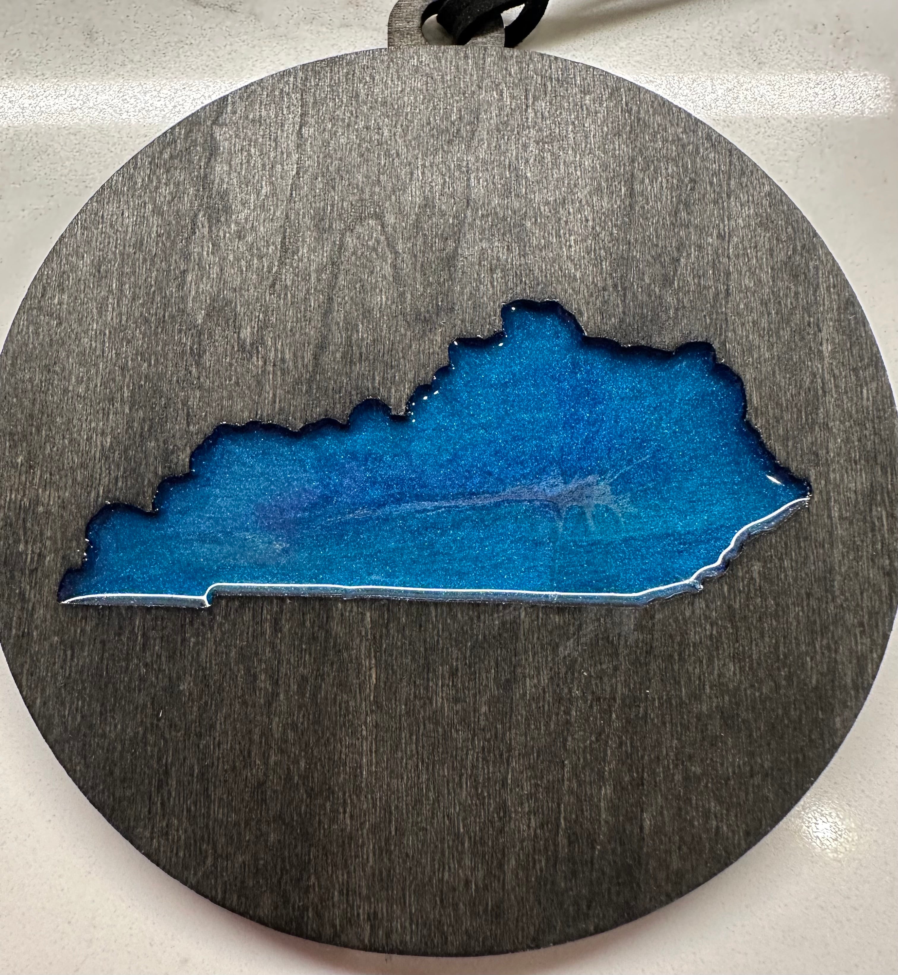 Handmade Wood and Resin Kentucky Ornament