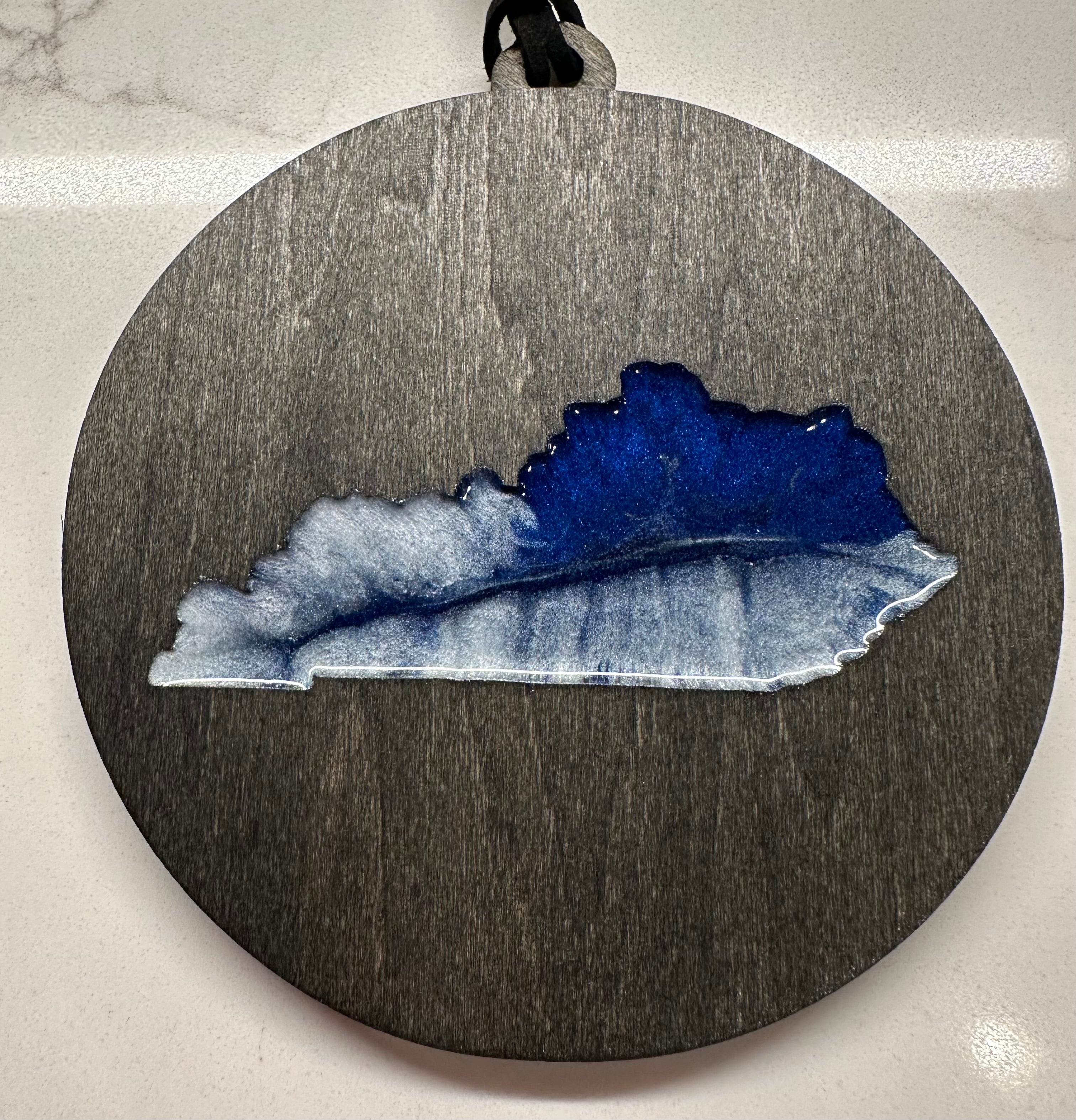 Handmade Wood and Resin Kentucky Ornament