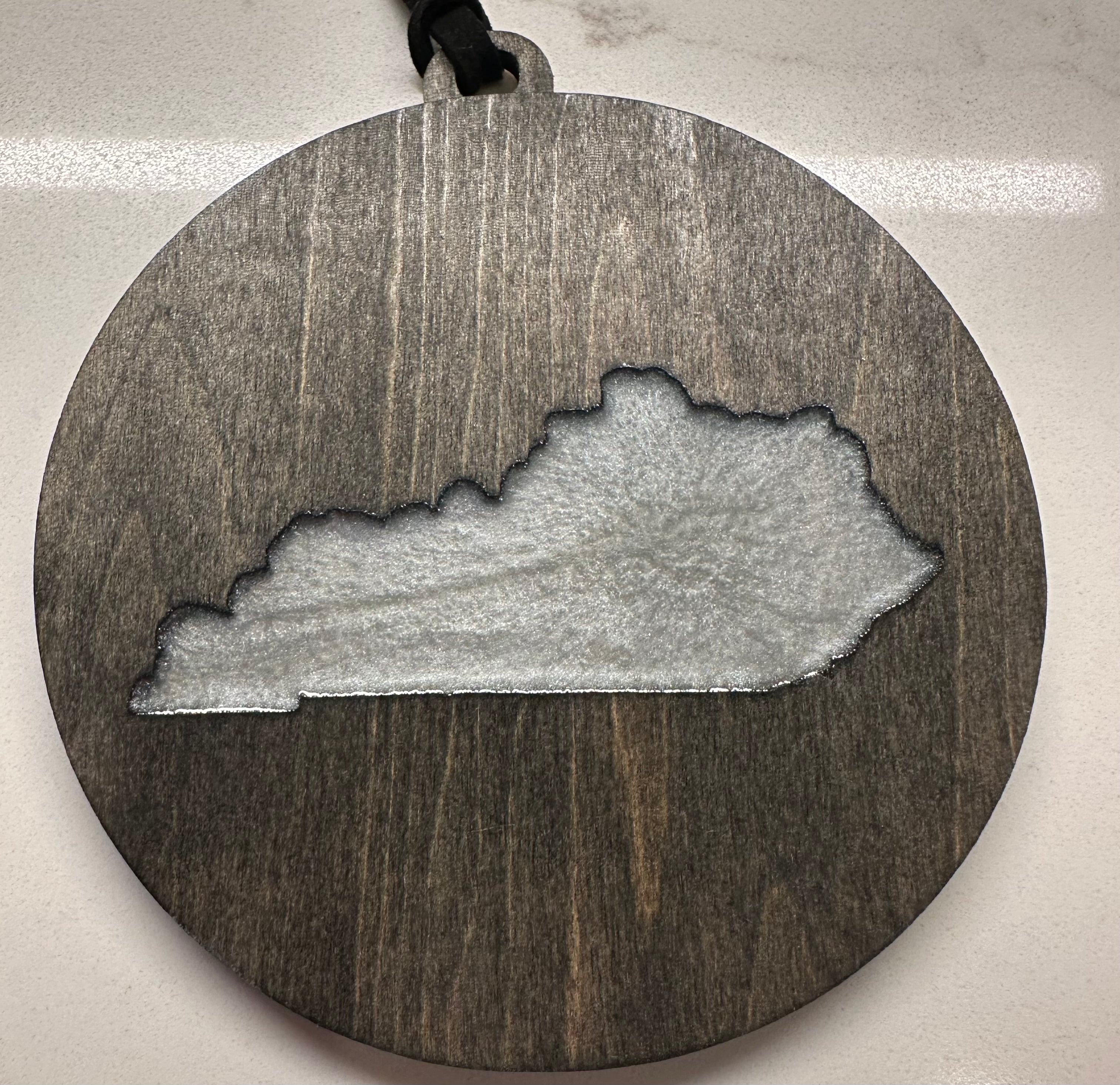 Handmade Wood and Resin Kentucky Ornament