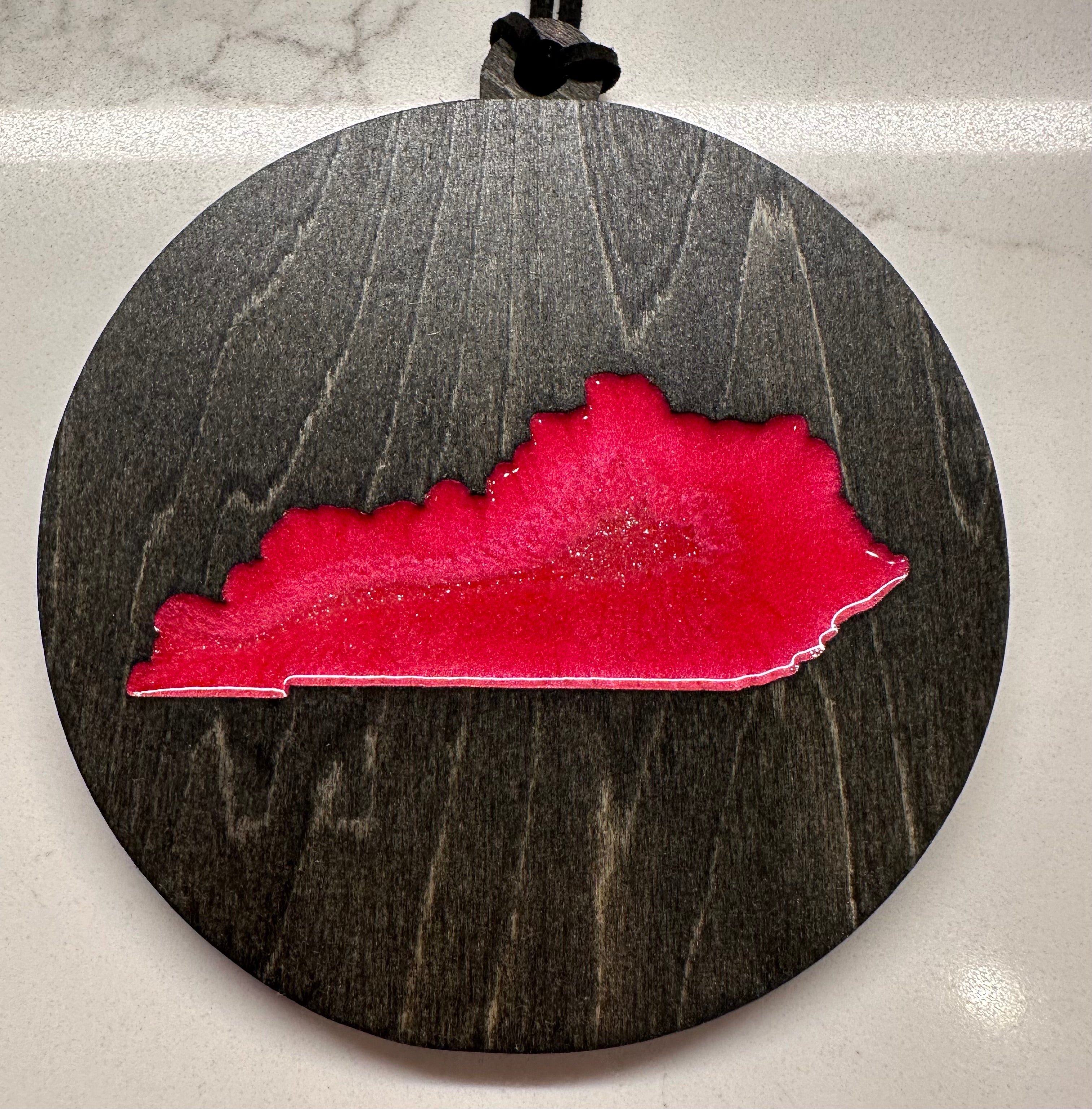 Handmade Wood and Resin Kentucky Ornament