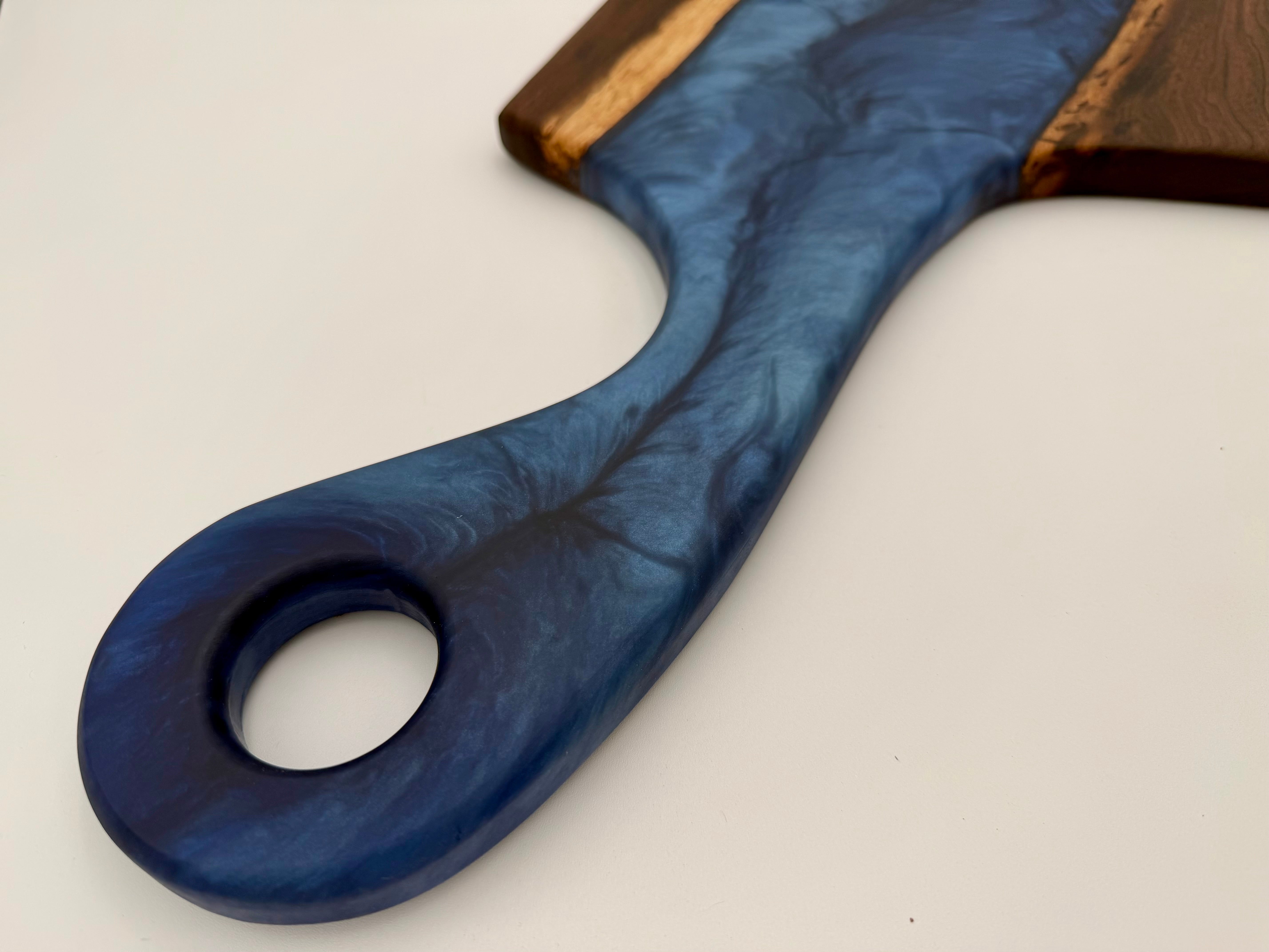Handcrafted Epoxy Resin & Black Walnut Charcuterie Paddle Board | Serving & Cheese Board