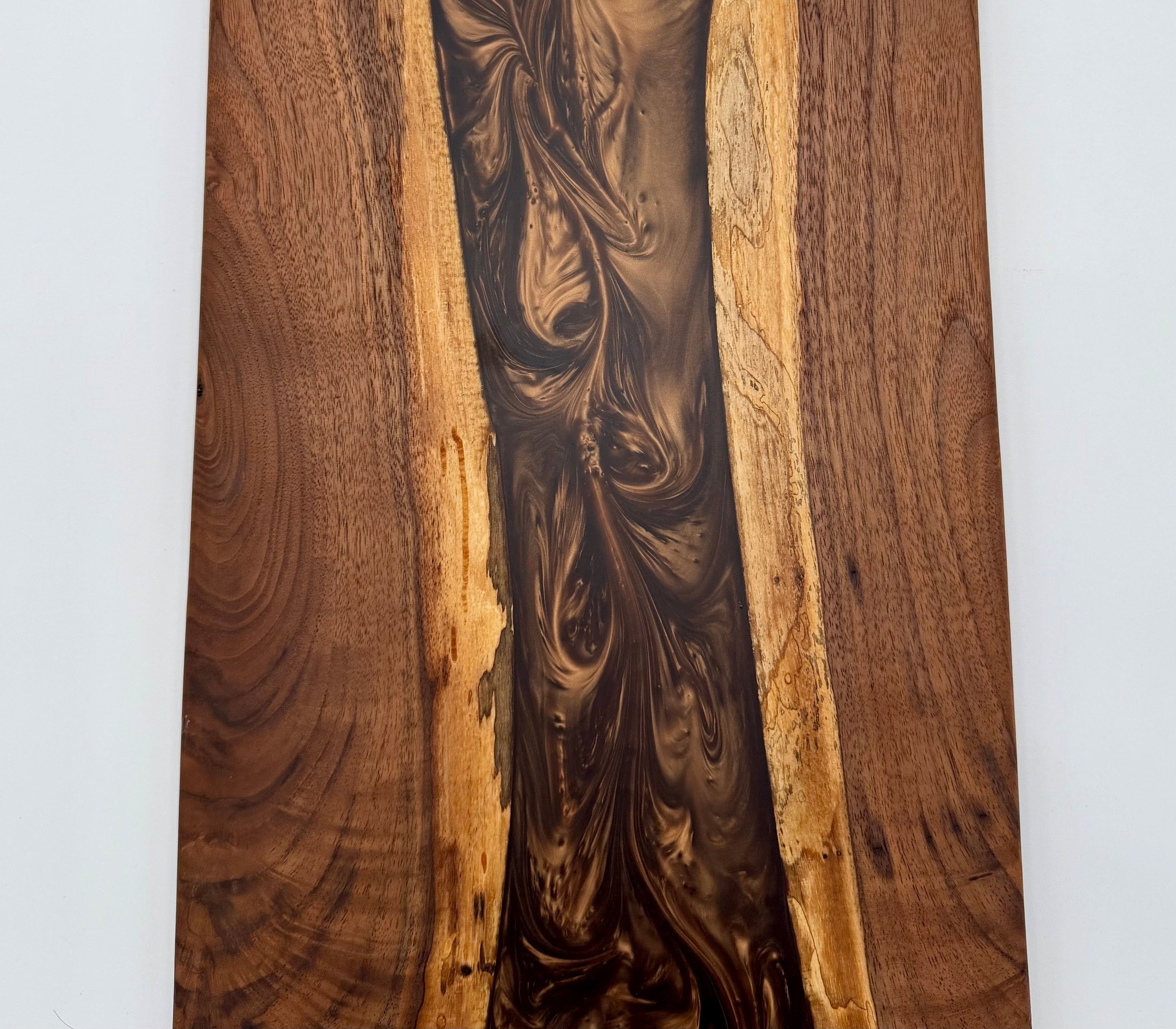 Handcrafted Epoxy Resin & Black Walnut Charcuterie Paddle Board | Serving & Cheese Board