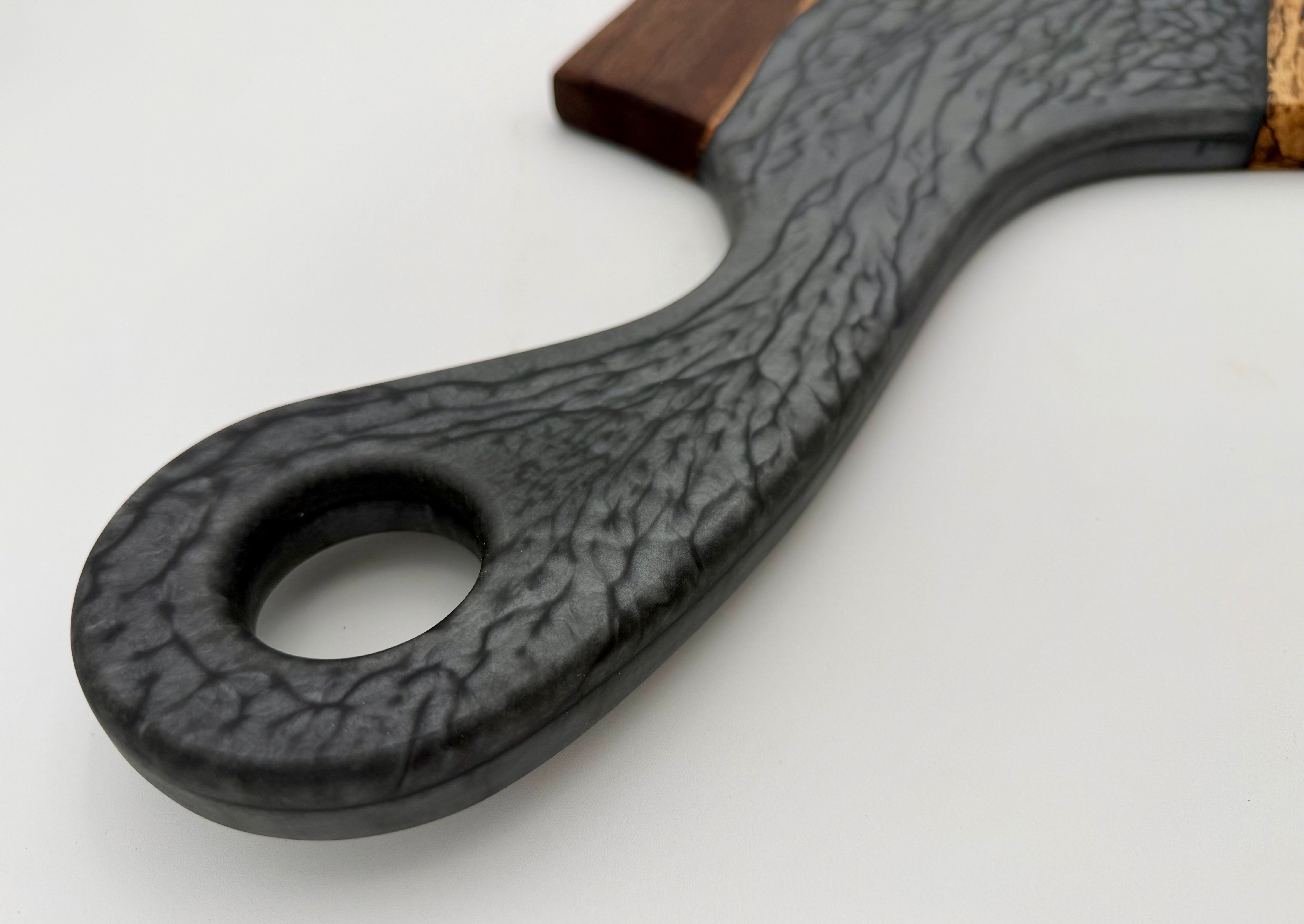 Handcrafted Epoxy Resin & Black Walnut Charcuterie Paddle Board | Serving & Cheese Board