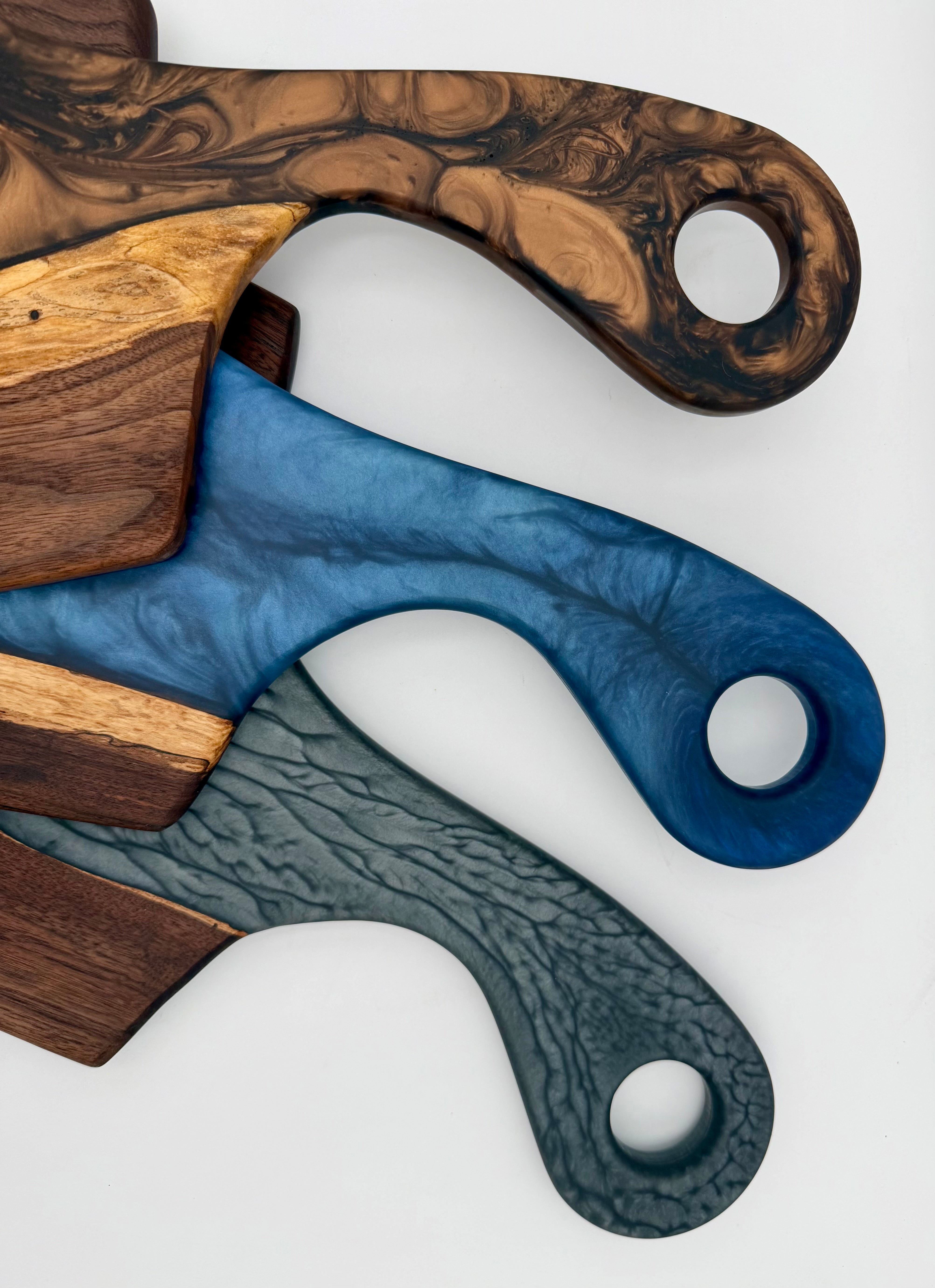 Handcrafted Epoxy Resin & Black Walnut Charcuterie Paddle Board | Serving & Cheese Board