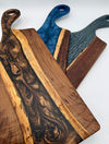 Handcrafted Epoxy Resin & Black Walnut Charcuterie Paddle Board | Serving & Cheese Board