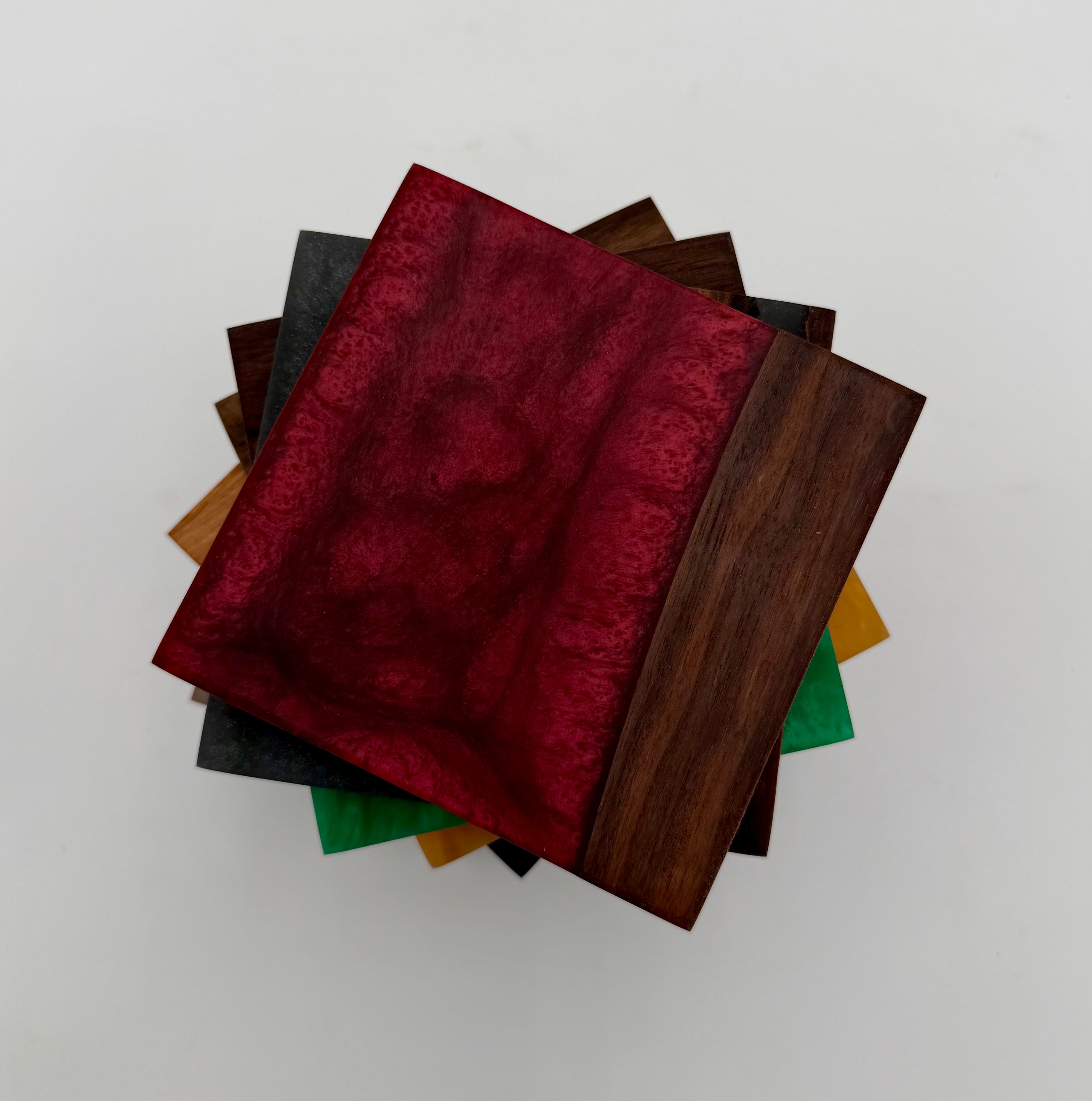Handcrafted Live Edge Black Walnut and Resin Coasters, Set of 4