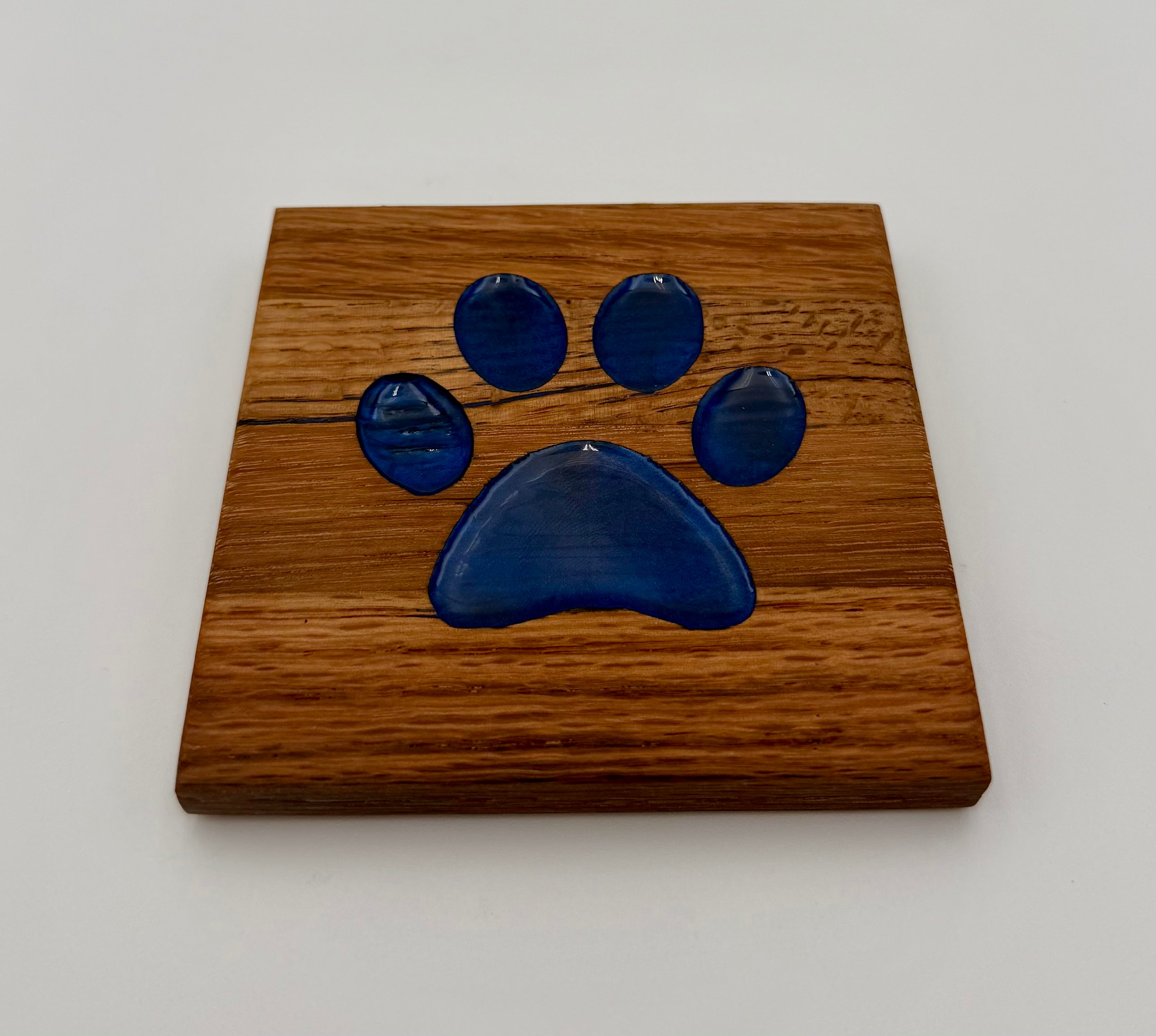 Handcrafted Reclaimed Tobacco Stick Coaster with Epoxy Inlay (Kentucky Designs)