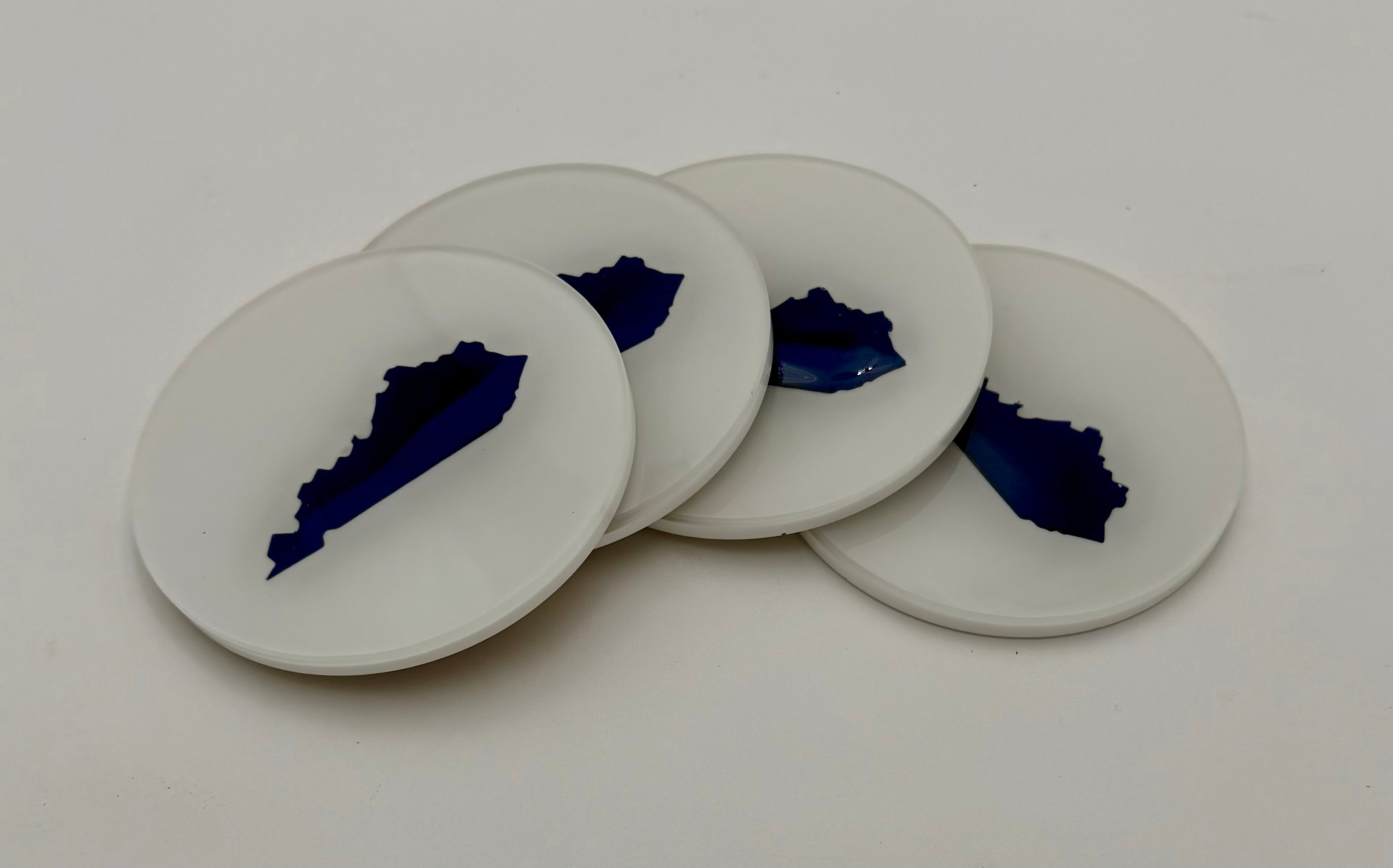 Handcrafted Kentucky State Resin Coaster Sets (Round & Square Options) Set of Four
