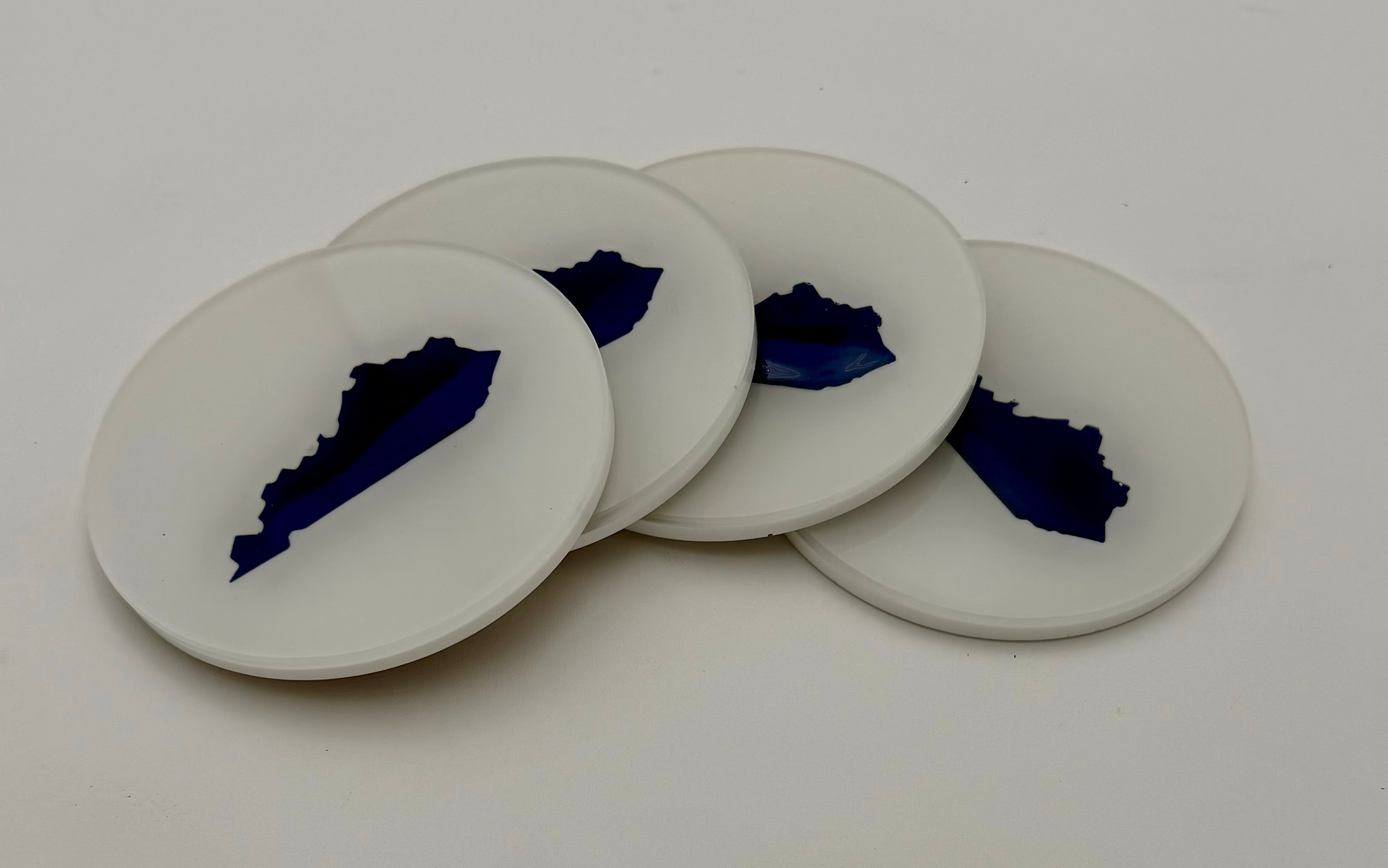 Handcrafted Kentucky State Resin Coaster Sets (Round & Square Options) Set of Four