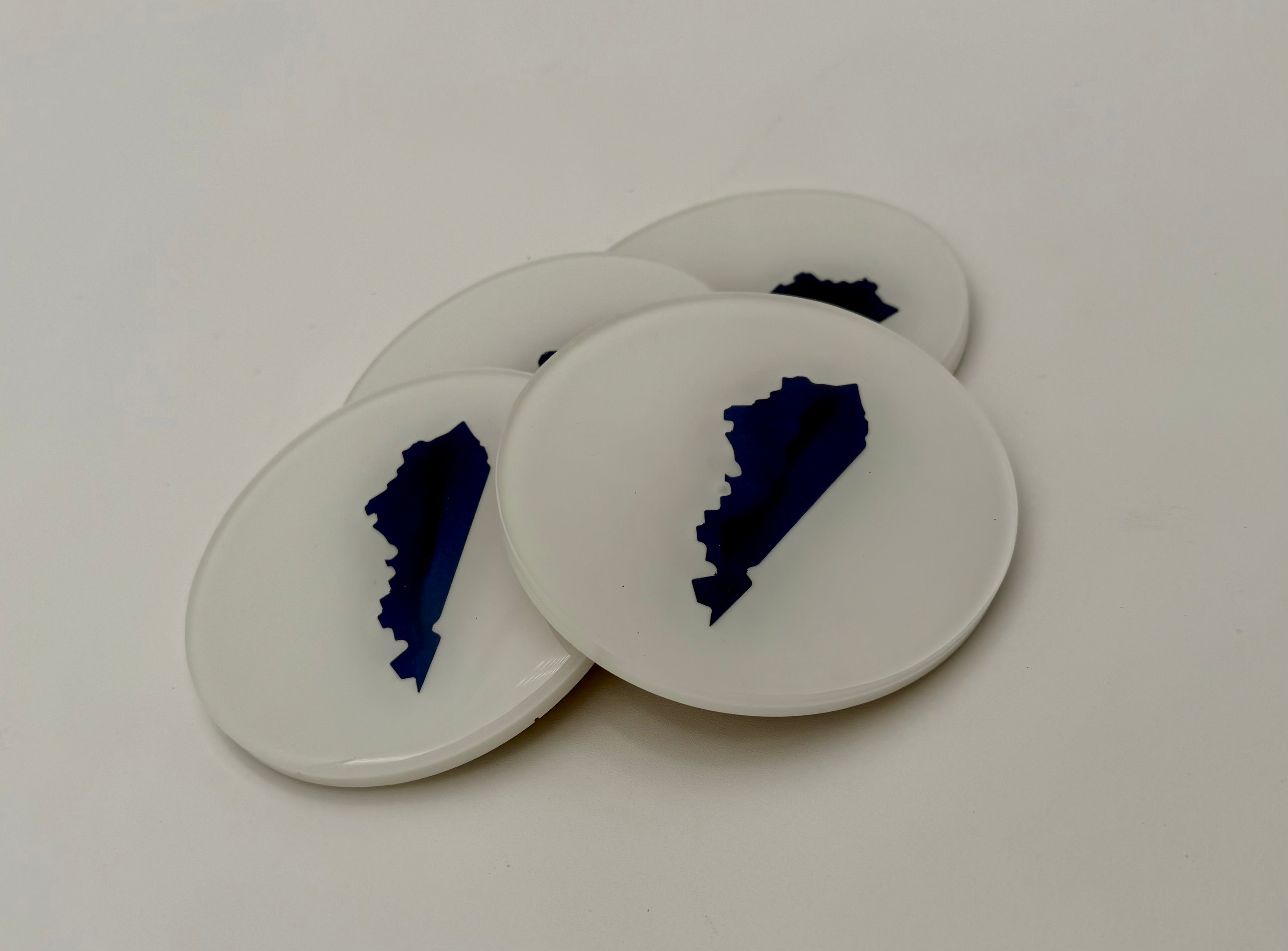 Handcrafted Kentucky State Resin Coaster Sets (Round & Square Options) Set of Four