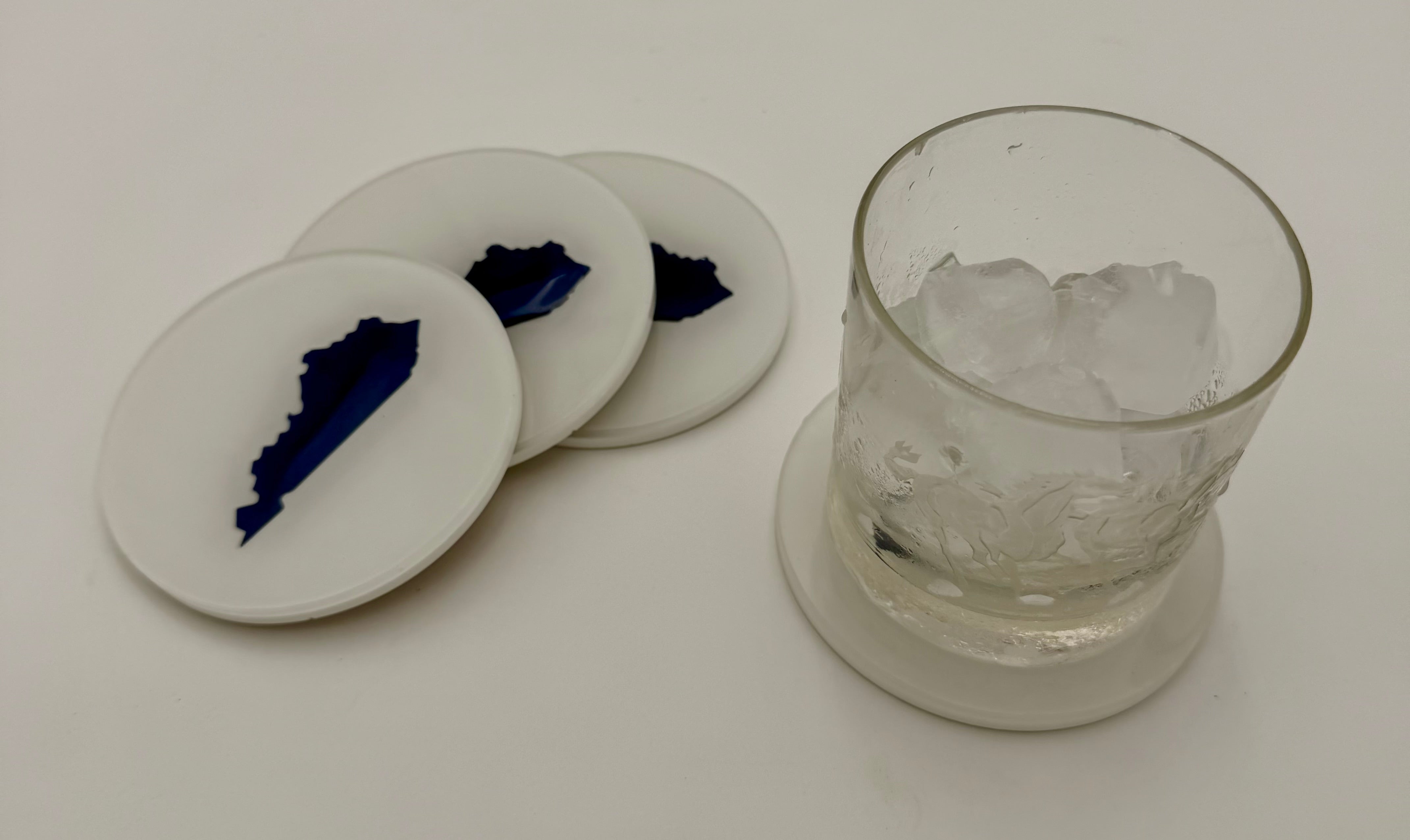 Handcrafted Kentucky State Resin Coaster Sets (Round & Square Options) Set of Four