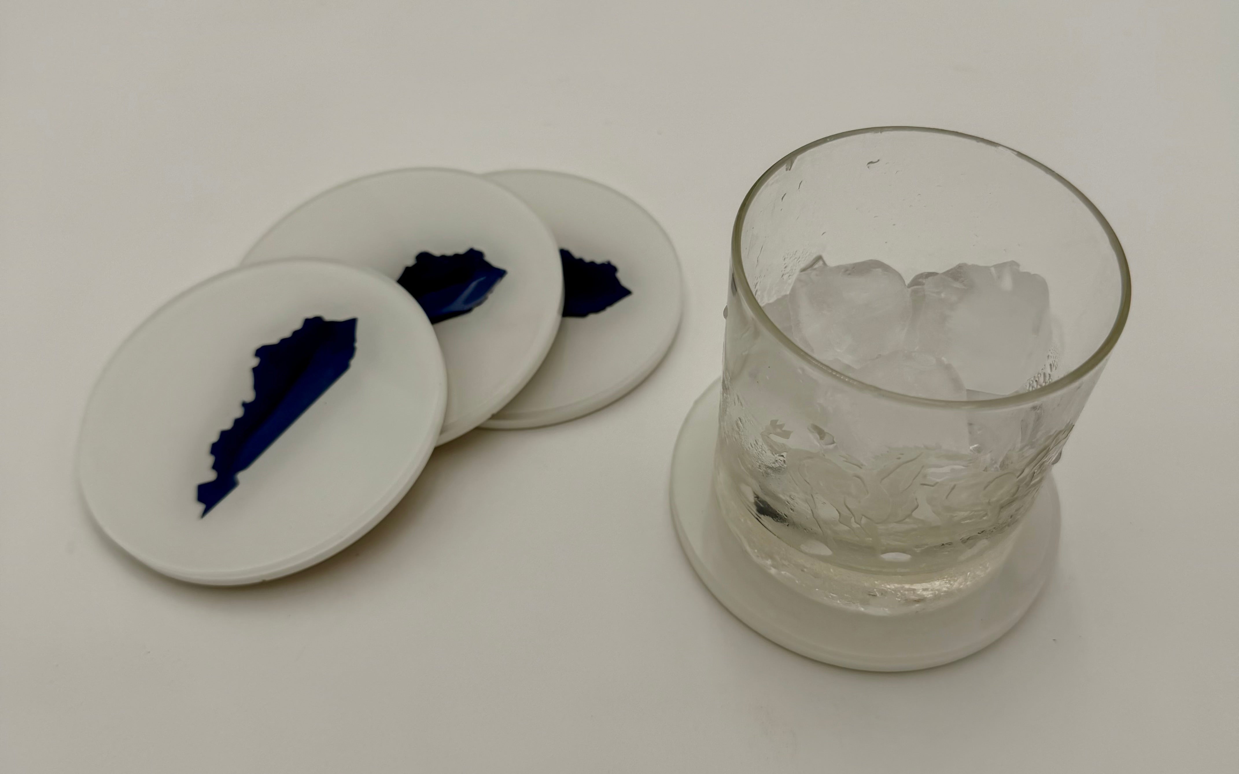 Handcrafted Kentucky State Resin Coaster Sets (Round & Square Options) Set of Four