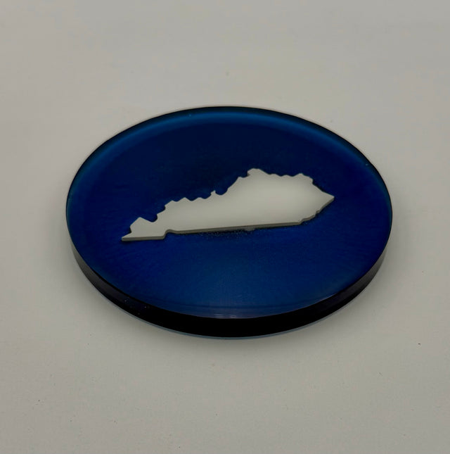 Handcrafted Kentucky State Resin Coaster Sets (Round & Square Options) Set of Four