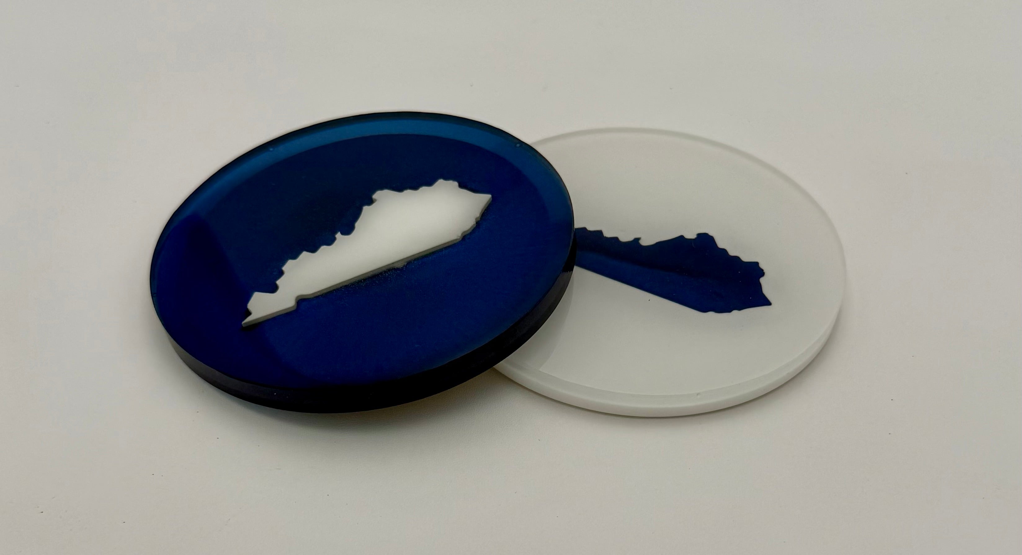 Handcrafted Kentucky State Resin Coaster Sets (Round & Square Options) Set of Four